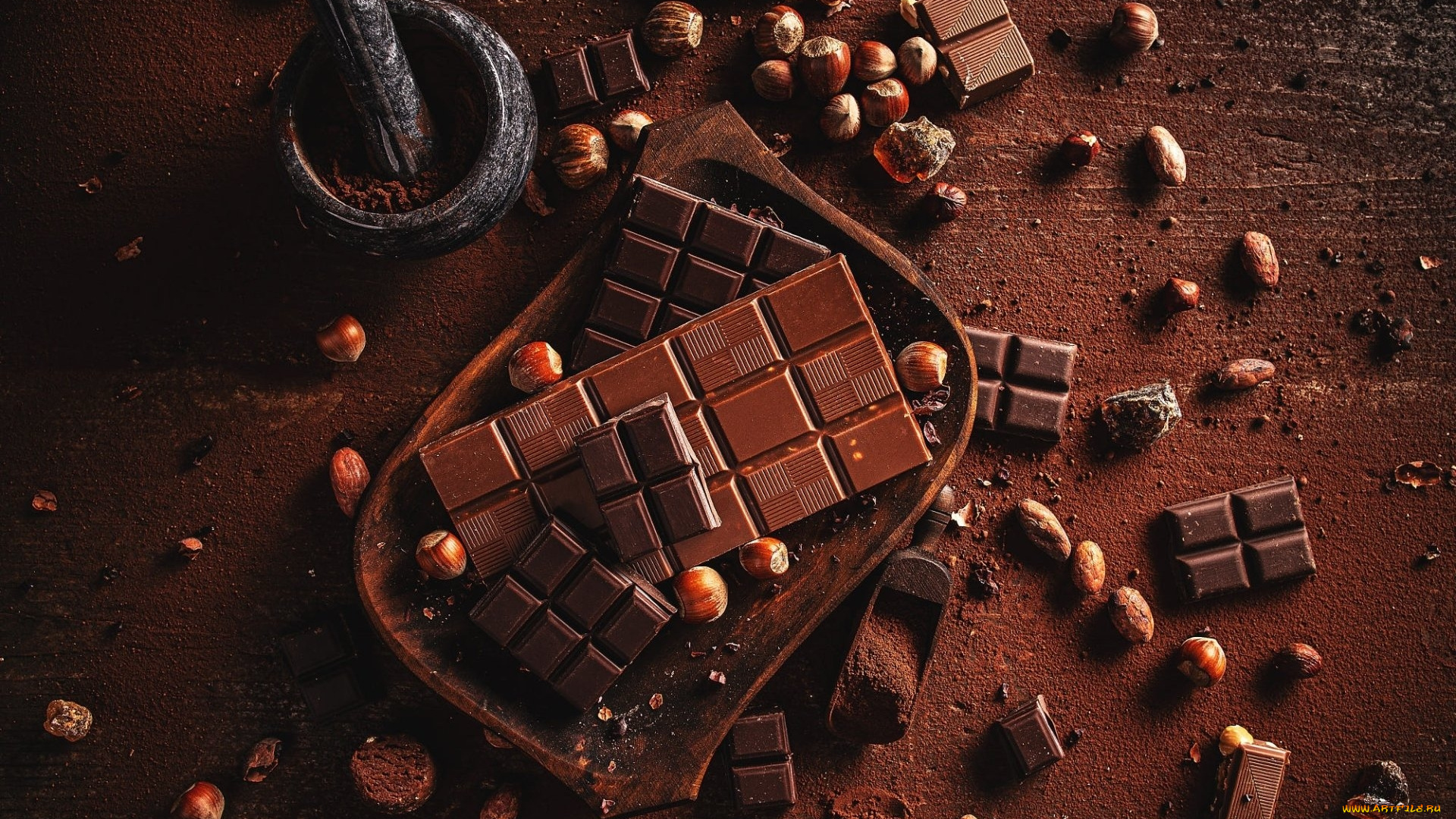 еда, конфеты, , шоколад, , мармелад, , сладости, ступка, шоколад, орехи