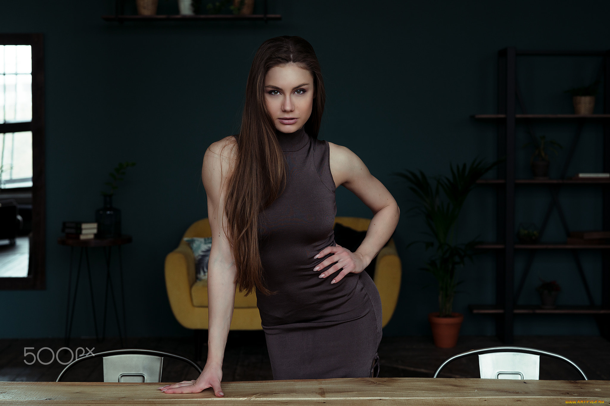 девушки, -, брюнетки, , шатенки, обои, модель, дарья, стоя, у, стола, by, daria, klepikova, анастасия, соколова