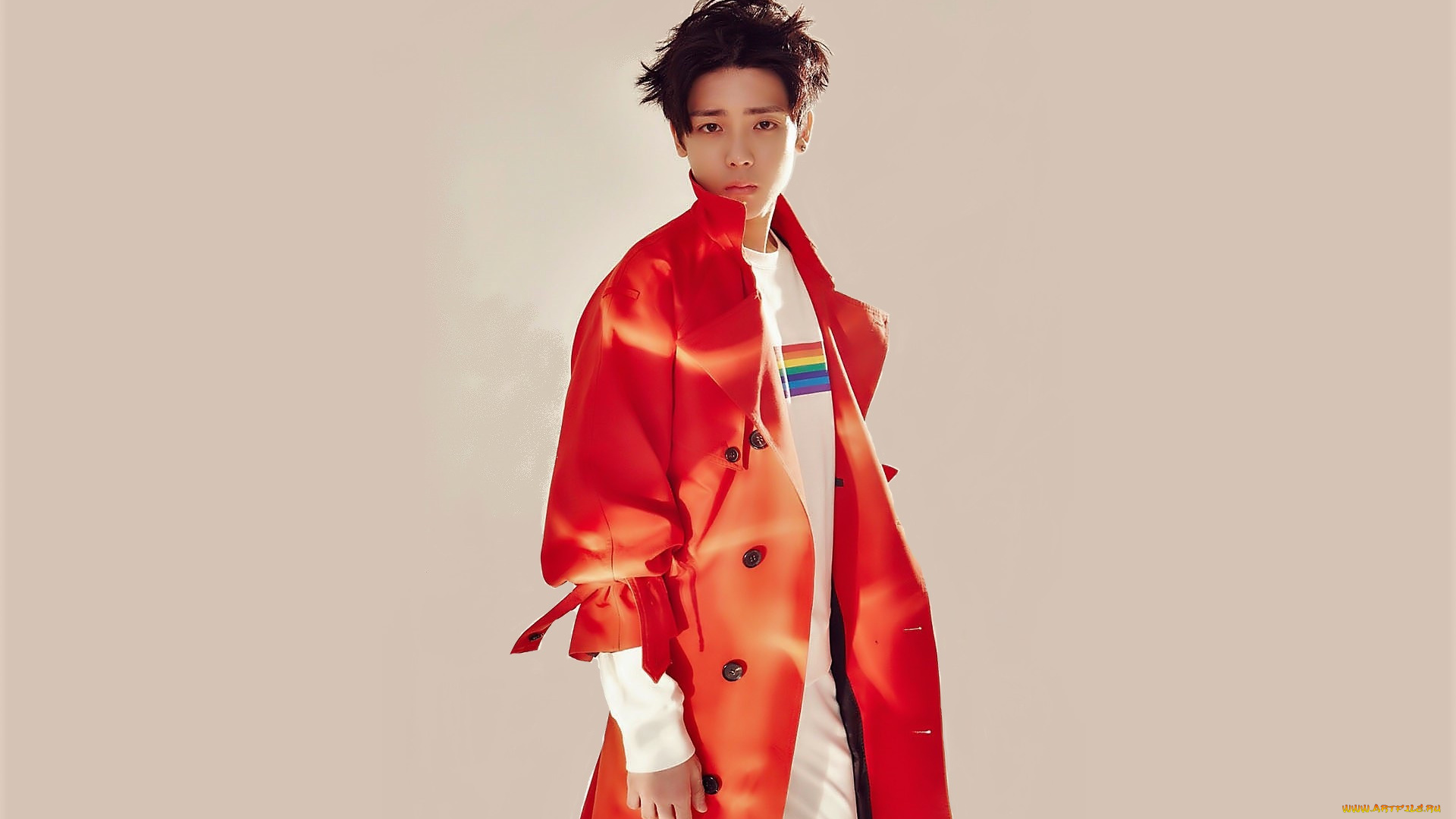 мужчины, hou, ming, hao, актер, плащ