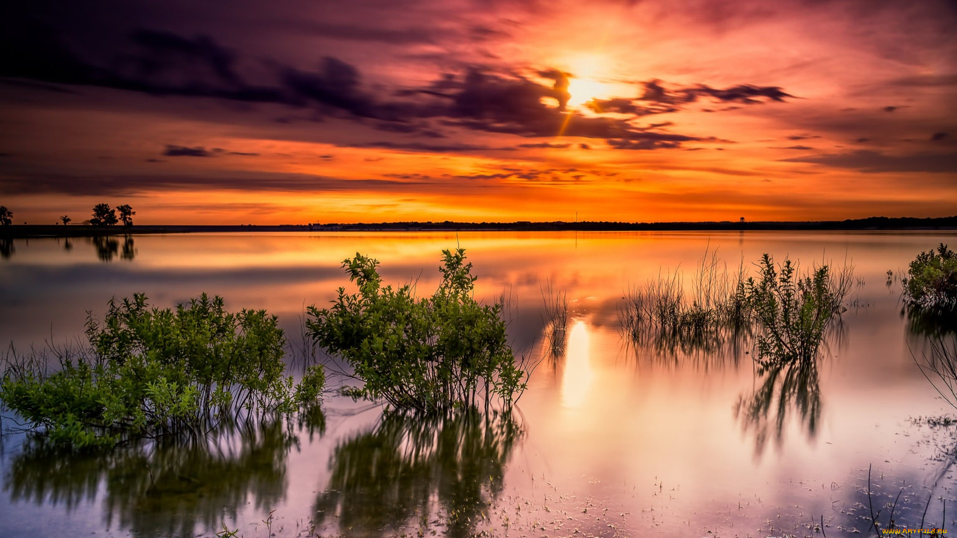 sunset, at, benbrook, lake, texas, природа, восходы, закаты, sunset, at, benbrook, lake