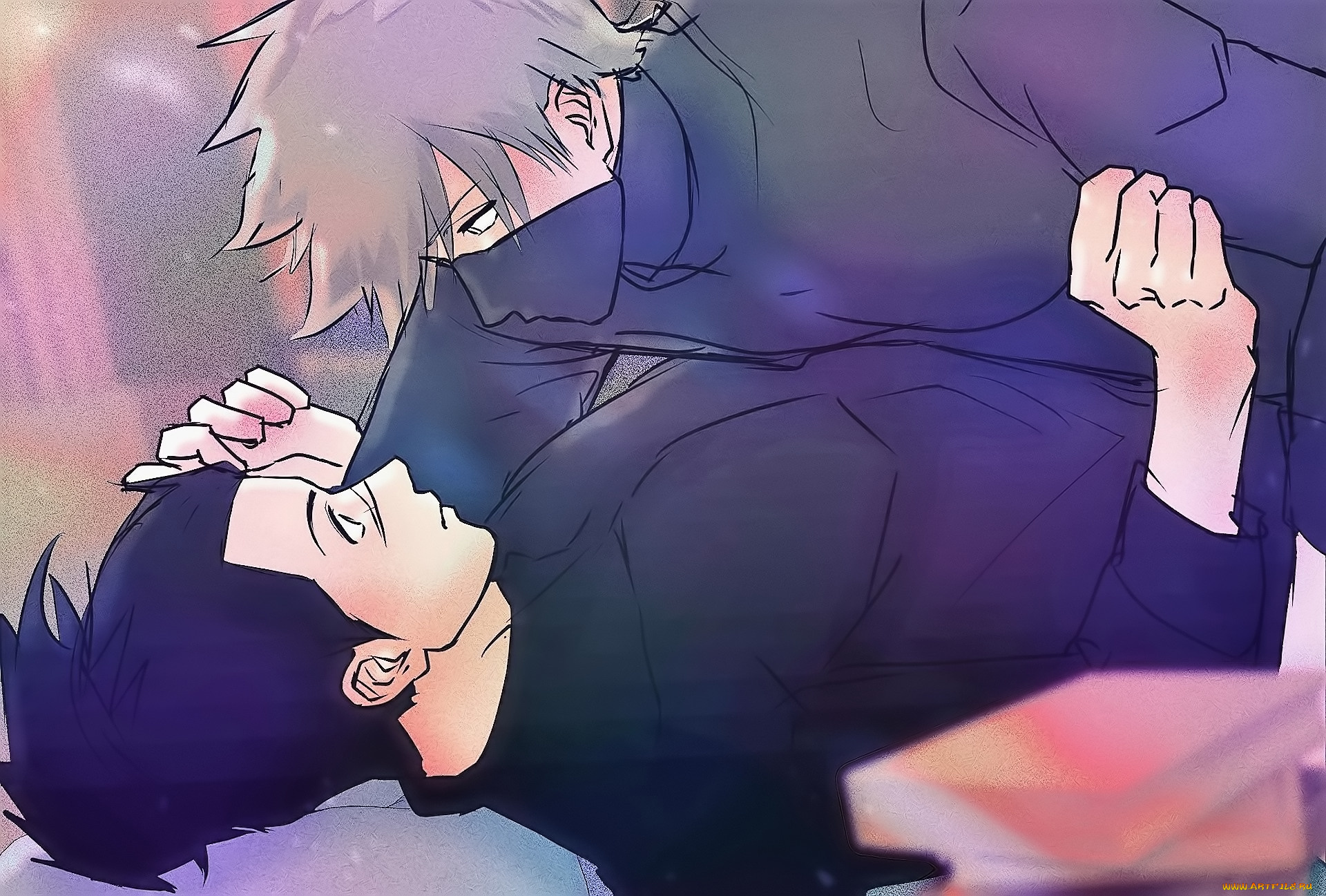 аниме, naruto, умино, ирука, хатаке, какаши