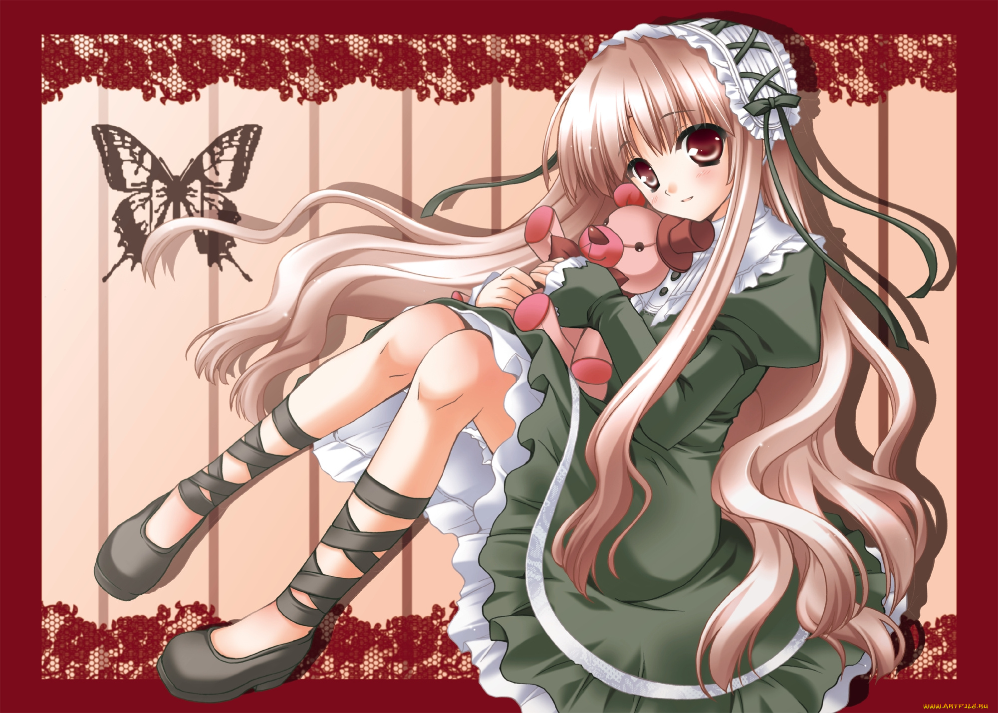 аниме, unknown, , другое, , девочка, игрушка, бабочка