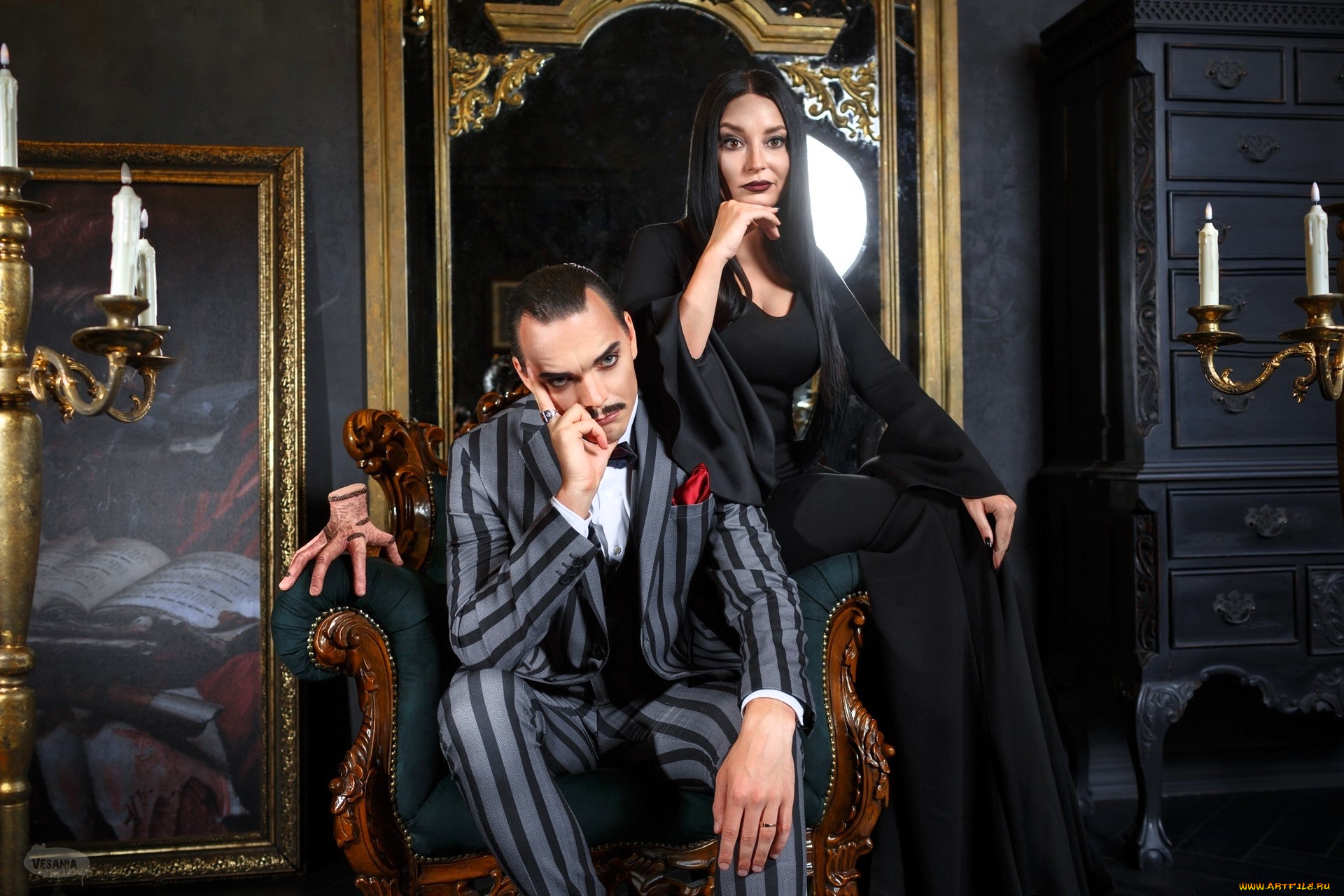 разное, мужчина, женщина, образы, косплей, наряды, костюмы, анна, шаховская, адамсы, кресло, свечи, вещь