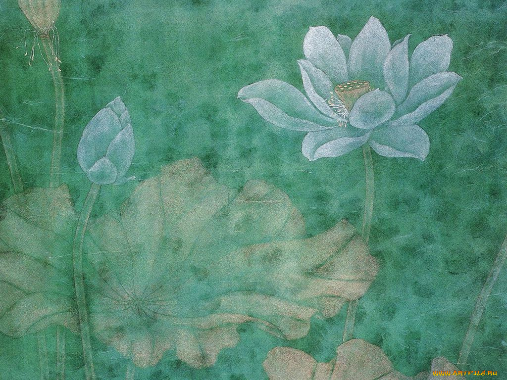 рисованные, цветы