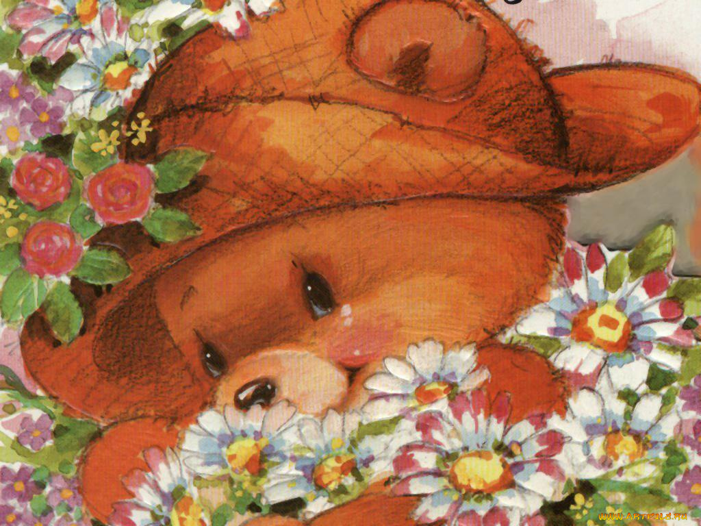 рисованные, мишки, тэдди