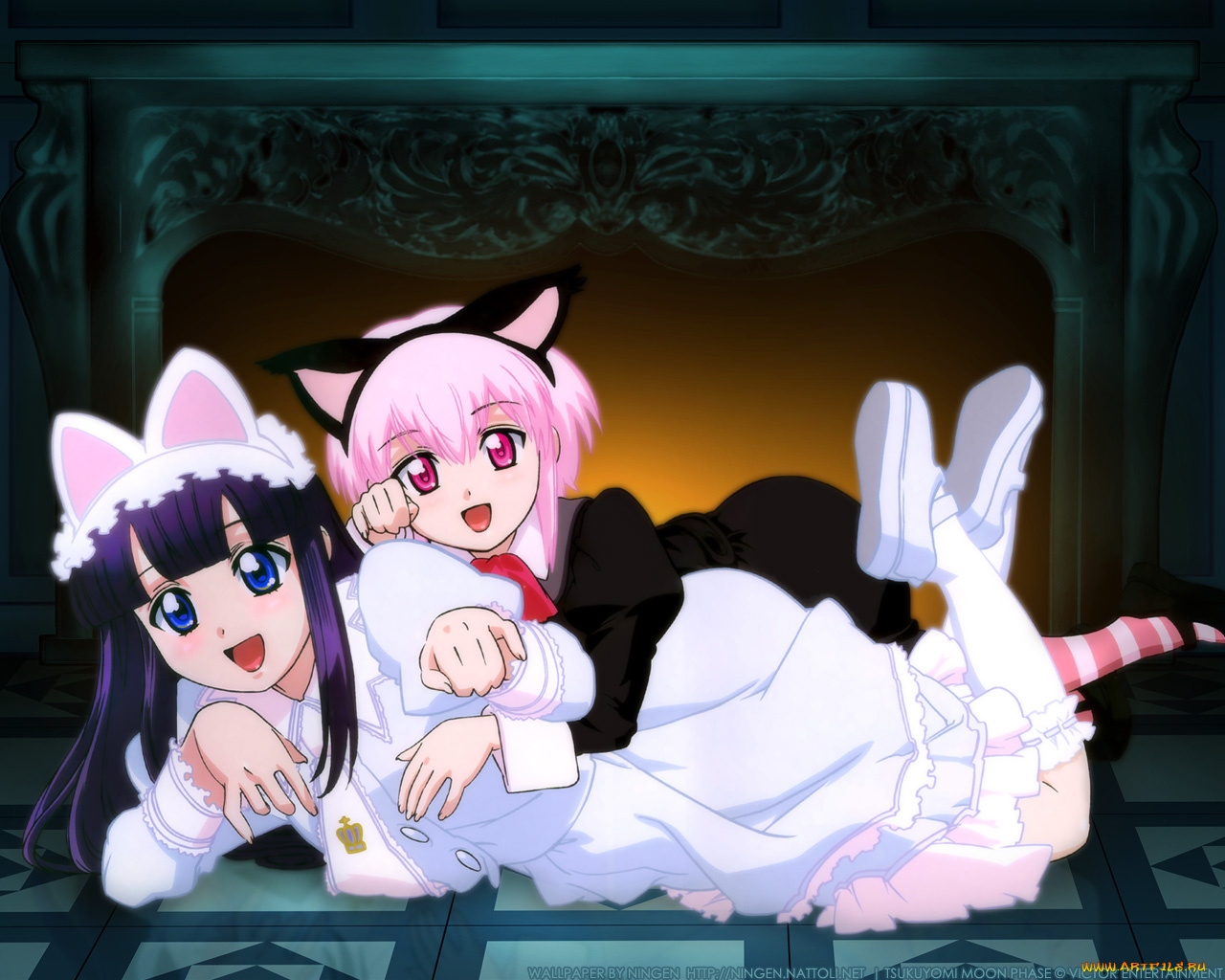 аниме, tsukuyomi, moon, phase