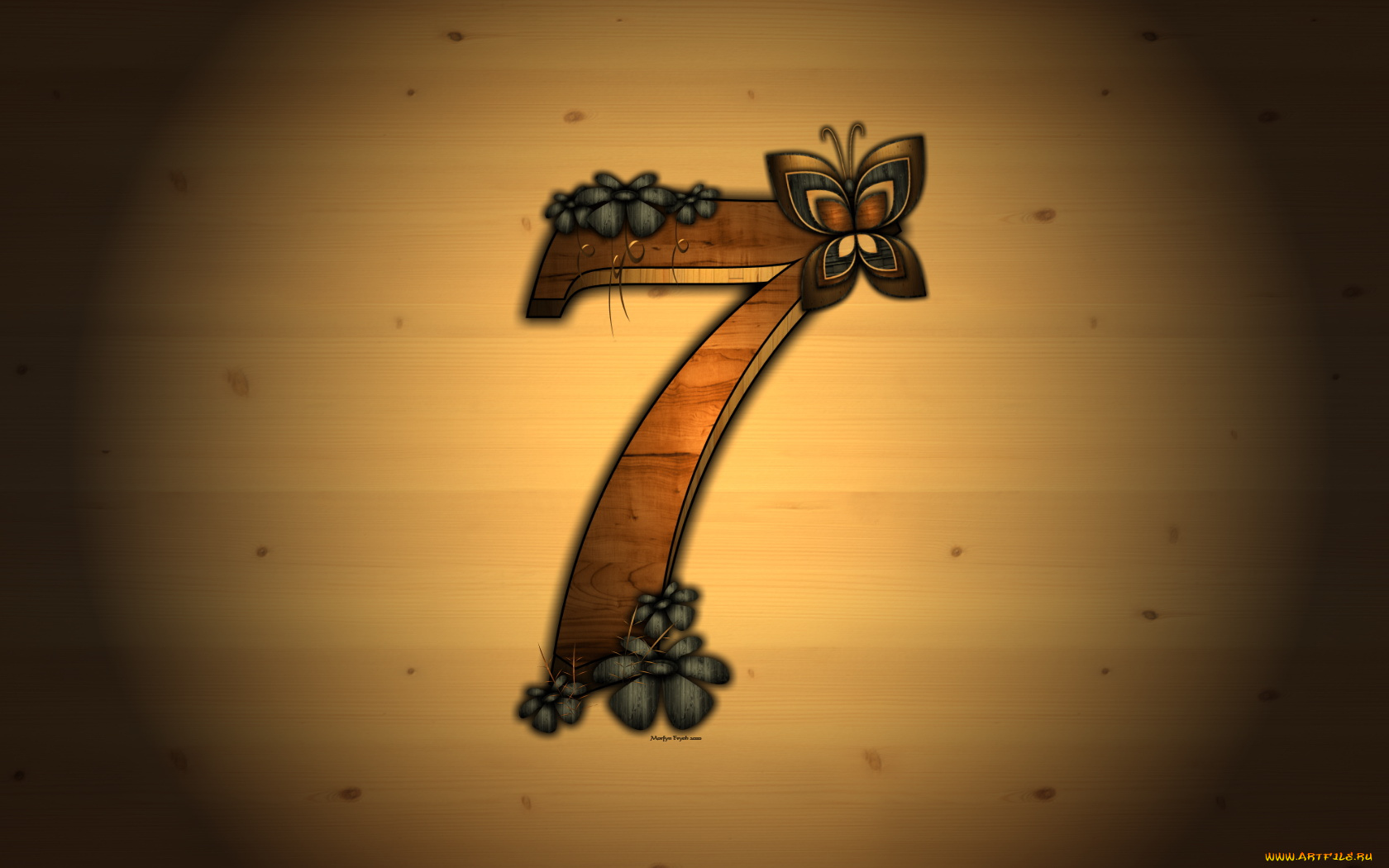 компьютеры, windows, vienna, бабочка, коричневый, цыфра, цветы