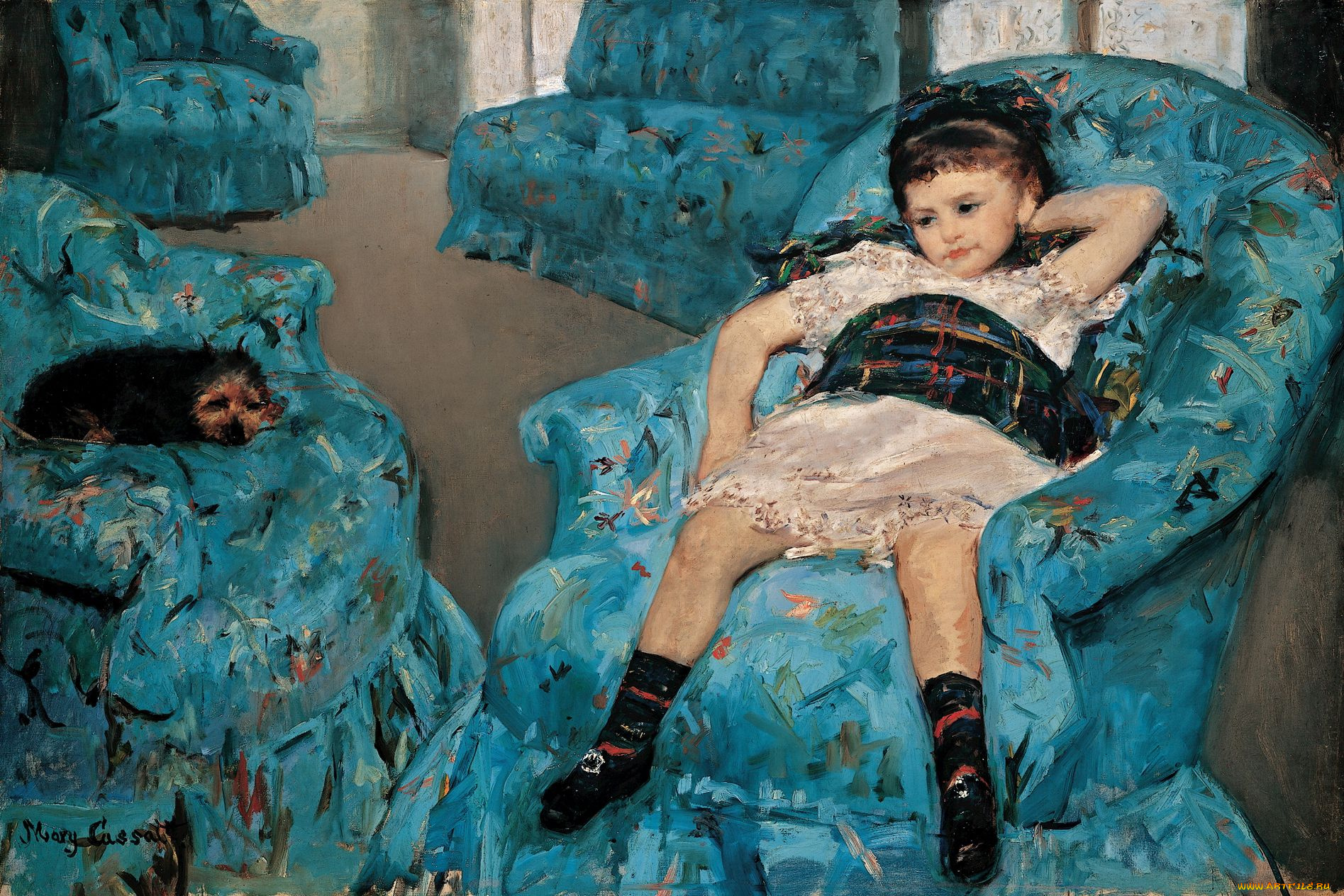 mary, cassatt, рисованные, кресло, девочка