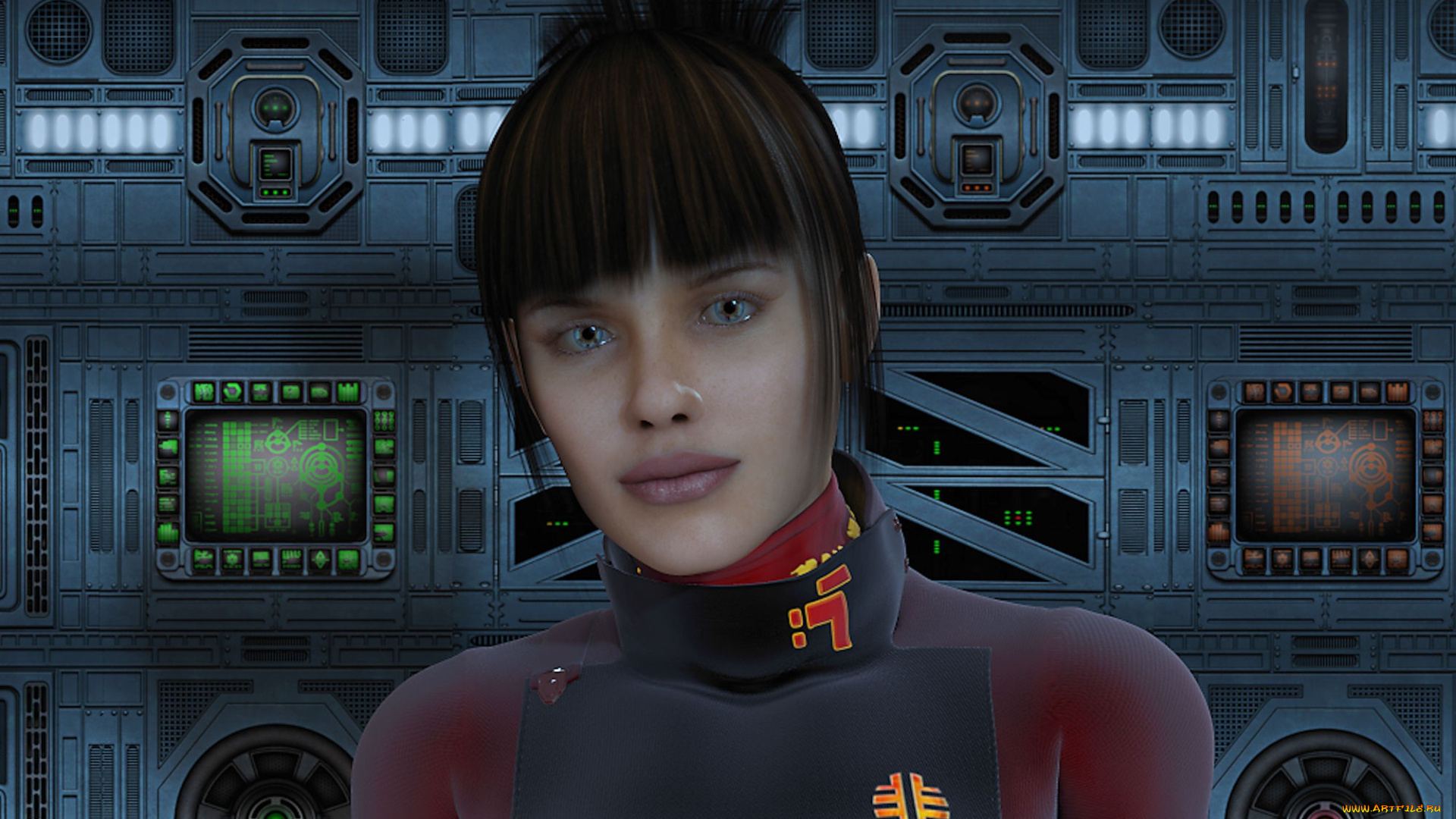 3д, графика, people, люди, девушка, взгляд