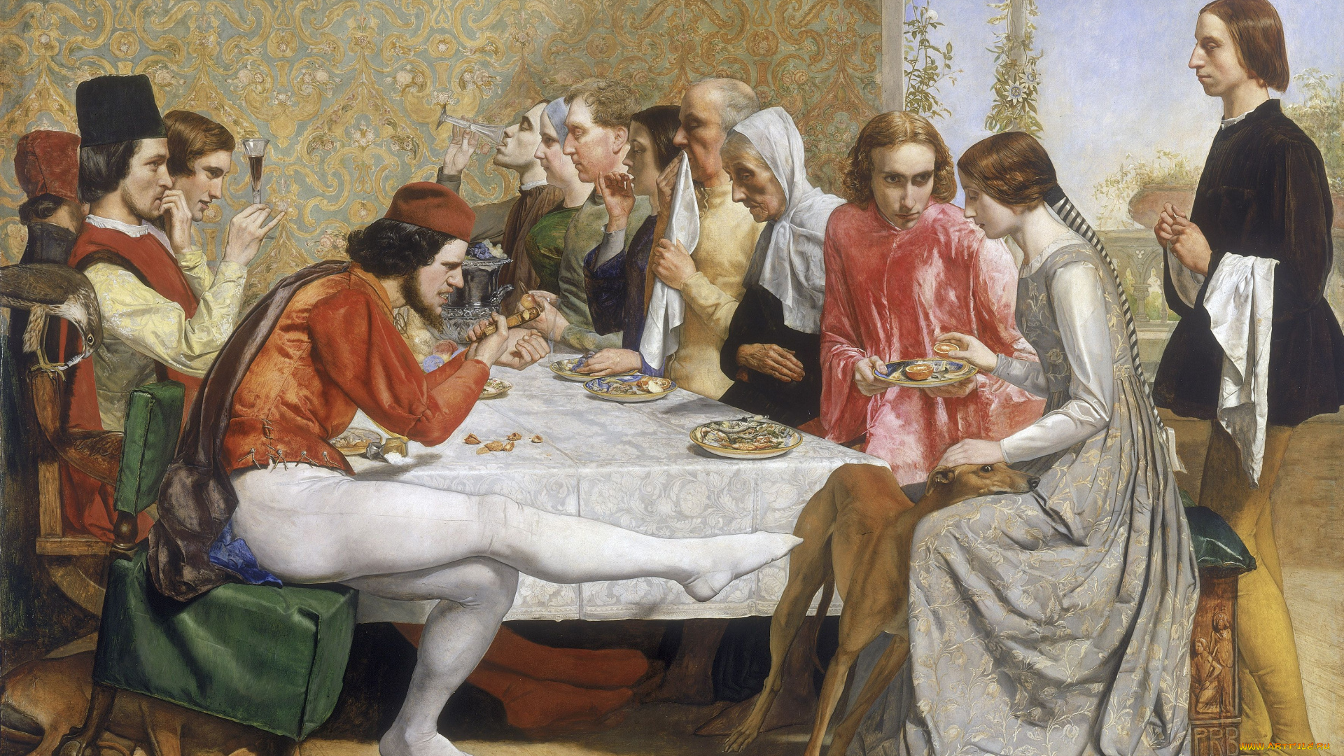 john, everett, millais, isabella, рисованные, застолье