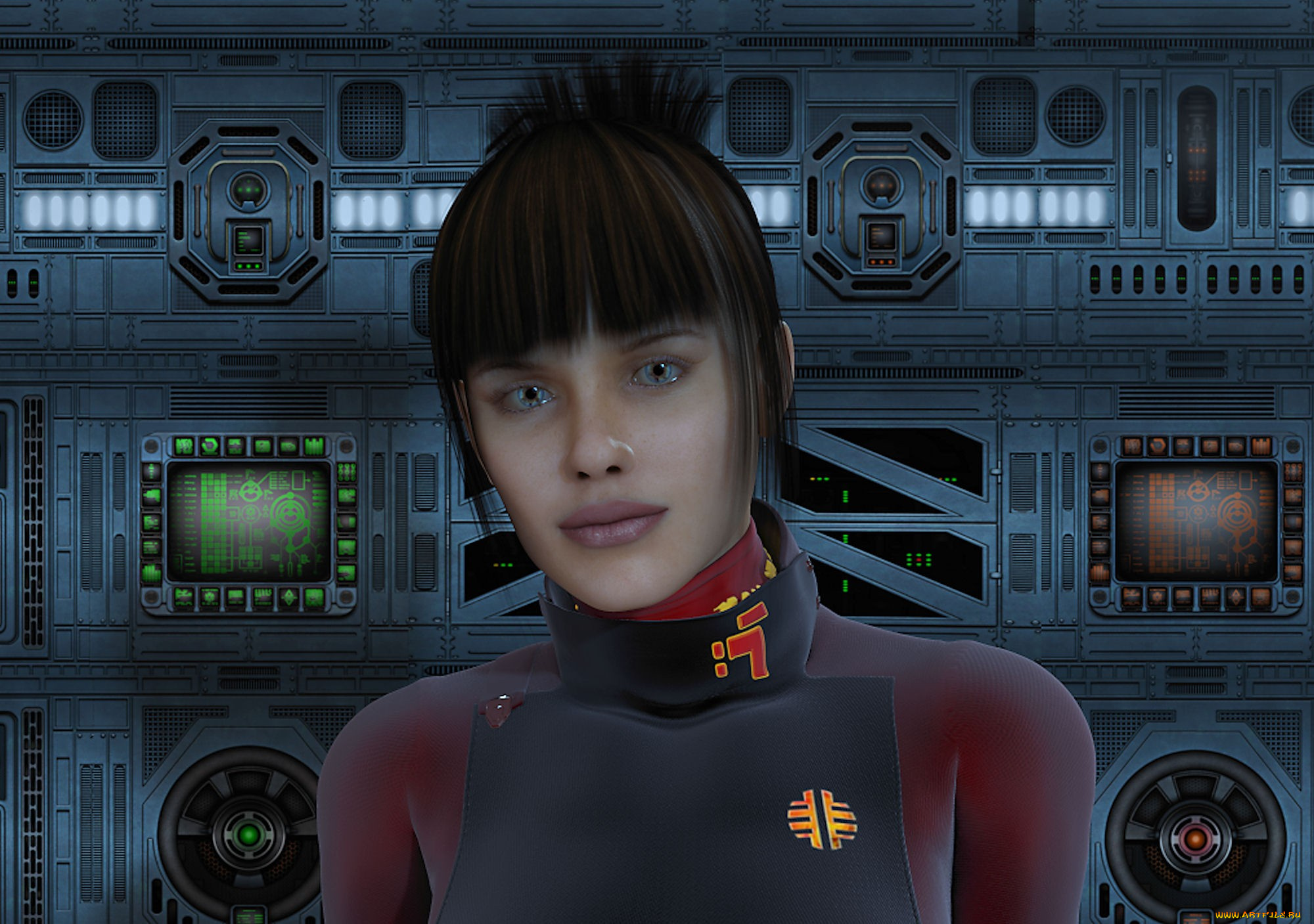 3д, графика, people, люди, девушка, взгляд