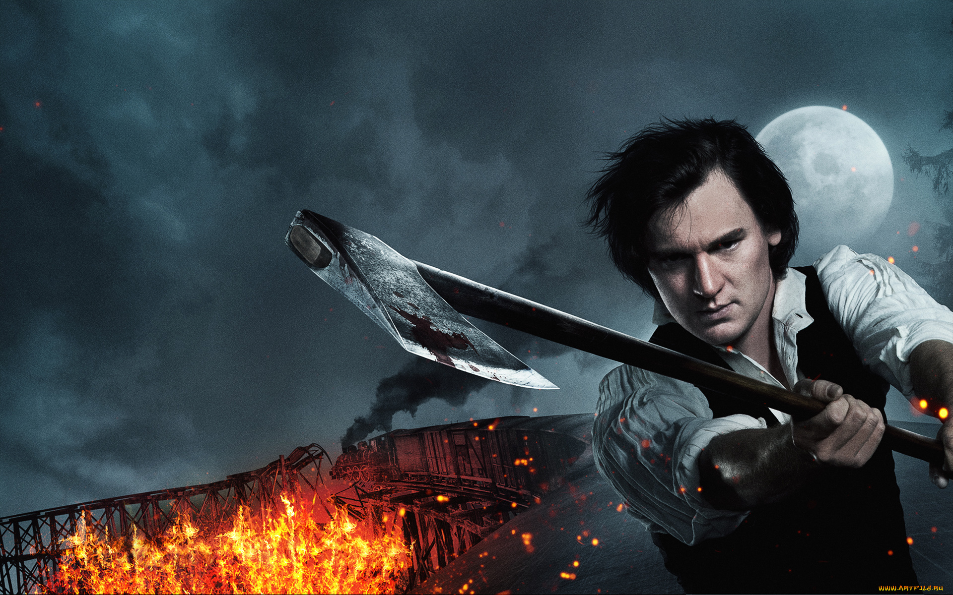 президент, линкольн, охотник, на, вампиров, кино, фильмы, abraham, lincoln, vampire, hunter, топор