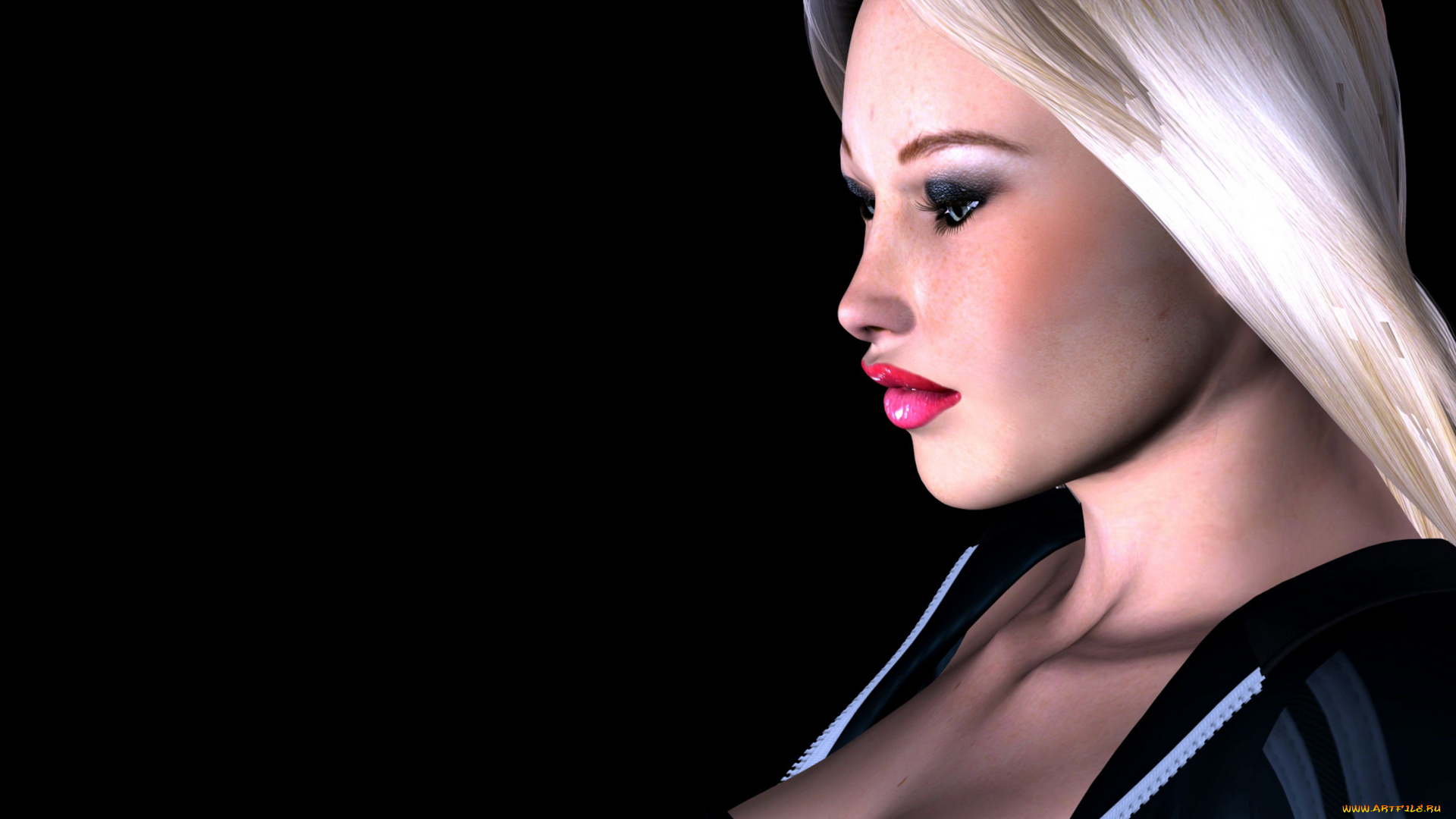 3д, графика, portraits, портрет, лицо, блондинка, девушка, взгляд