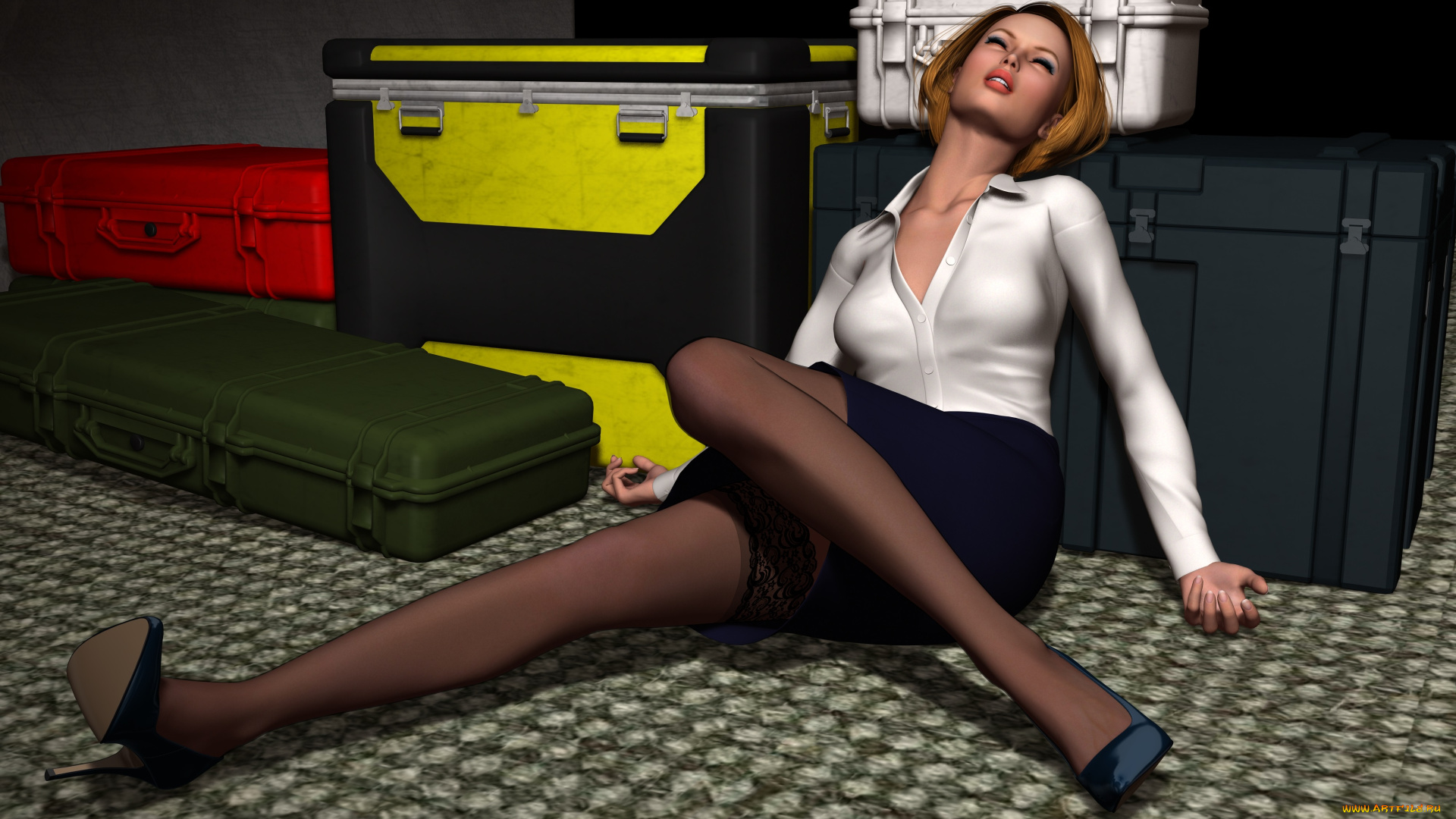 stewardesses, 3д, графика, фантазия, , fantasy, лежит, девушка