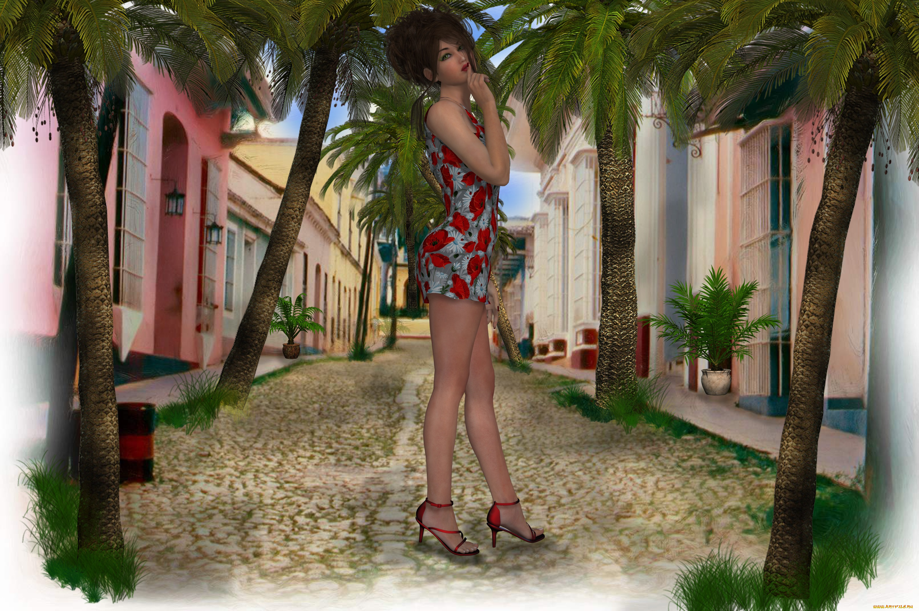 3д, графика, люди, , people, девушка, взгляд