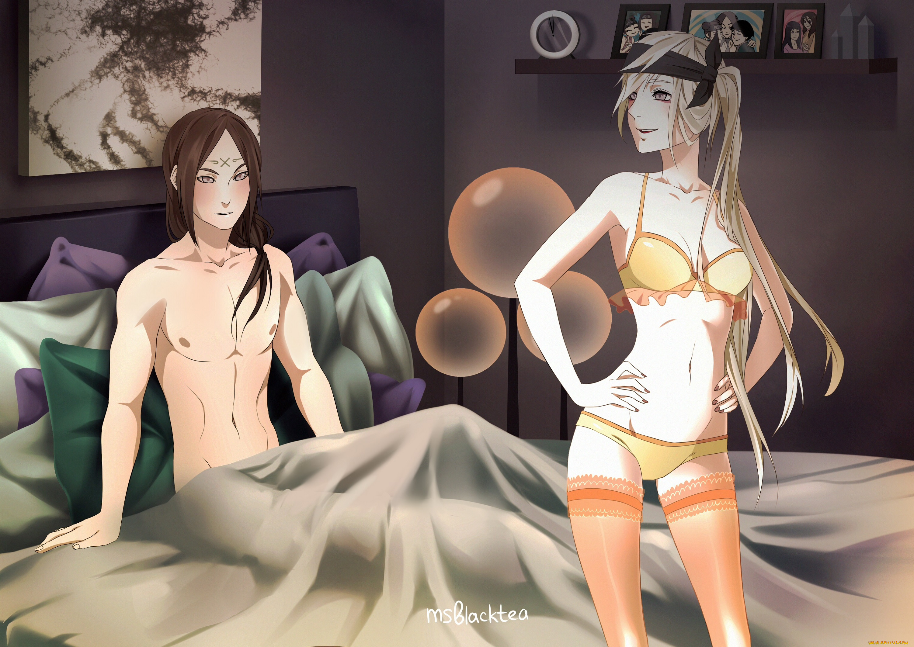 разное, арты, нейджи, хьюга, наруто, арт, аниме, девушка, парень