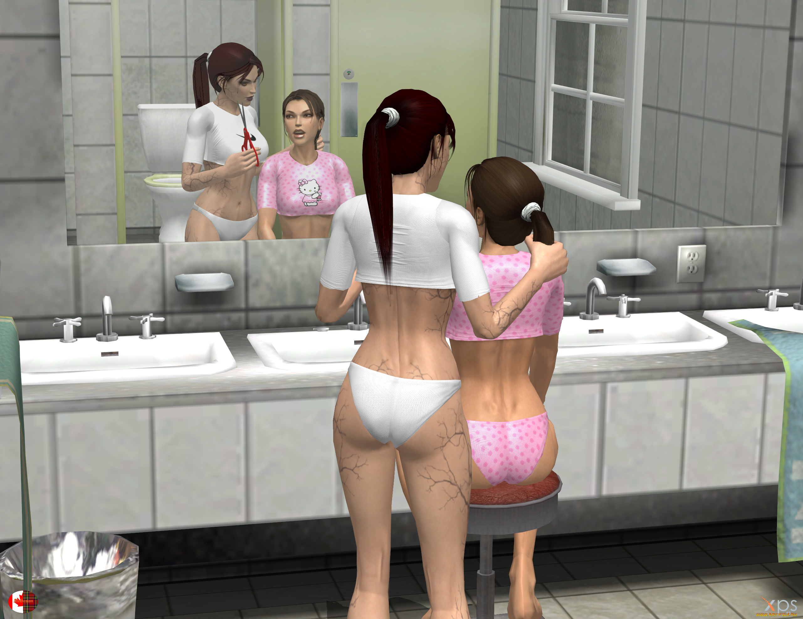 3д, графика, фантазия, , fantasy, девушки, взгляд, фон