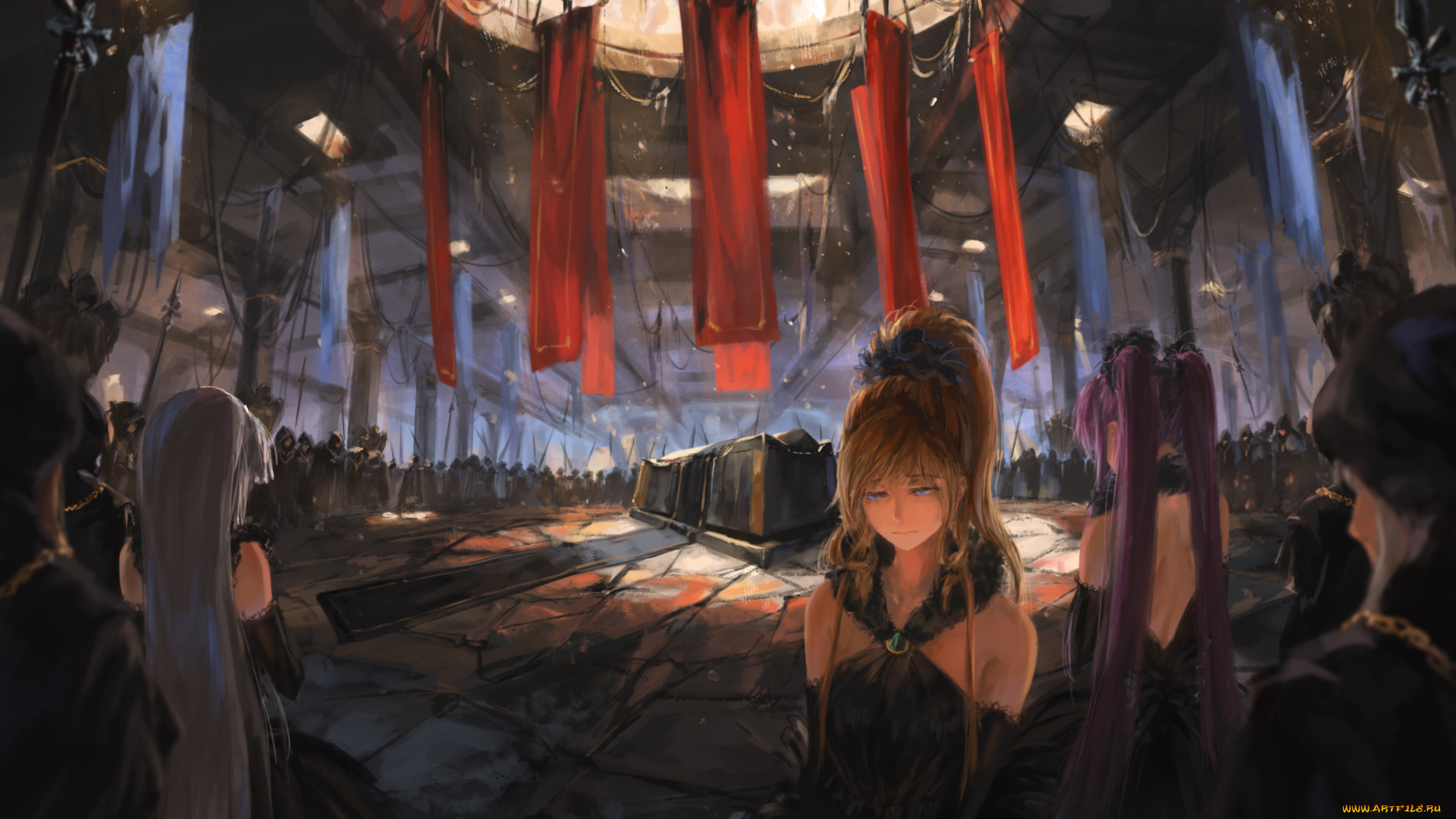 аниме, город, , улицы, , интерьер, , здания, song, ren