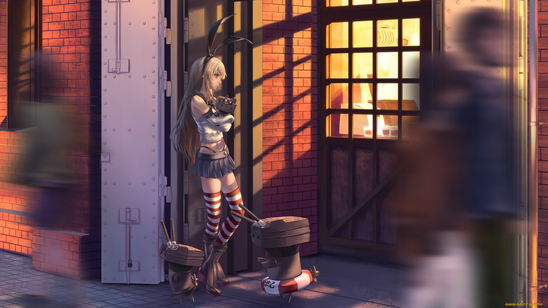 аниме, kantai, collection, фон, взгляд, девушка