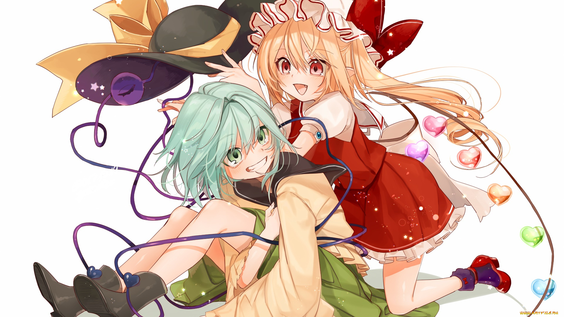 аниме, touhou, девушки, фон, взгляд