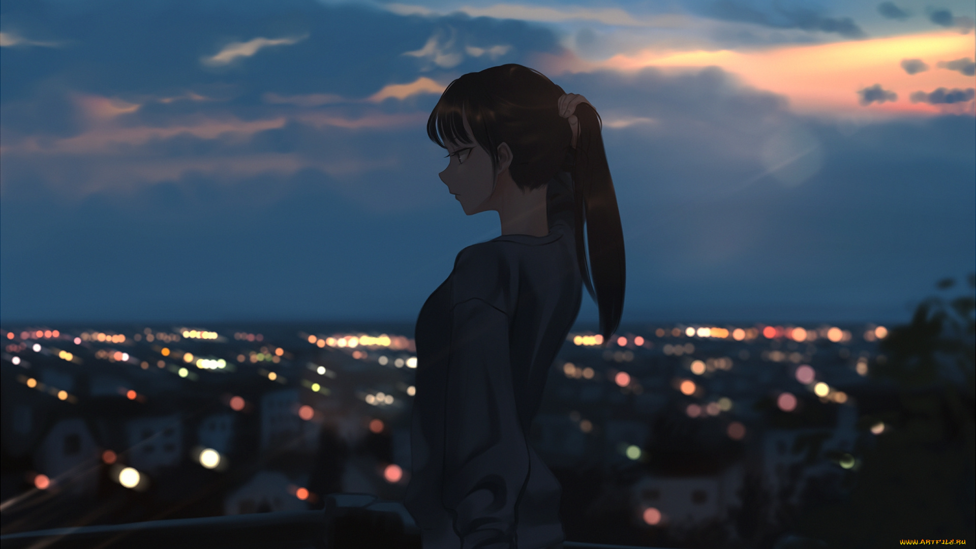 аниме, unknown, , другое, , девушка, фон, взгляд