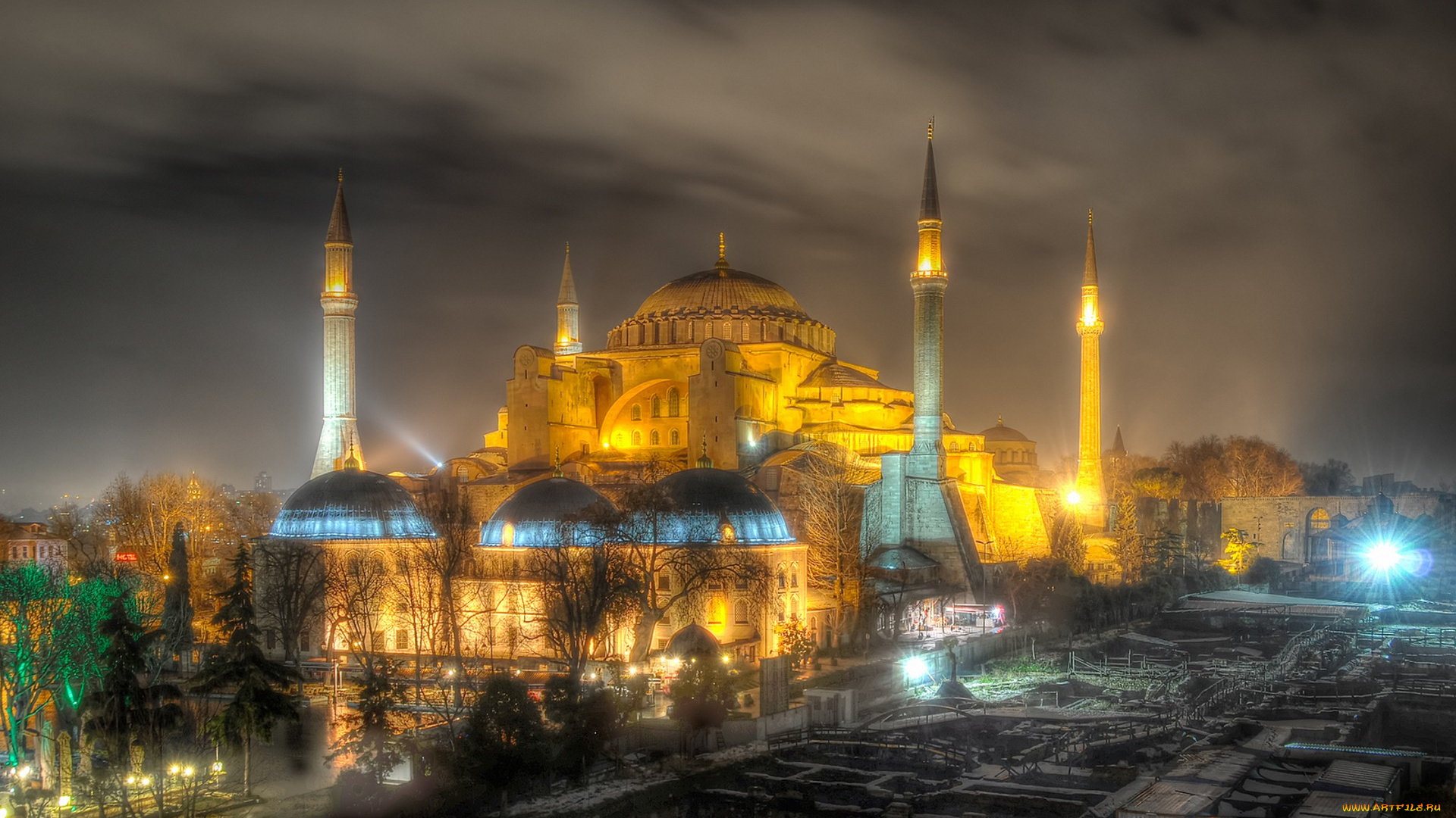 города, -, мечети, , медресе, огни, ночь