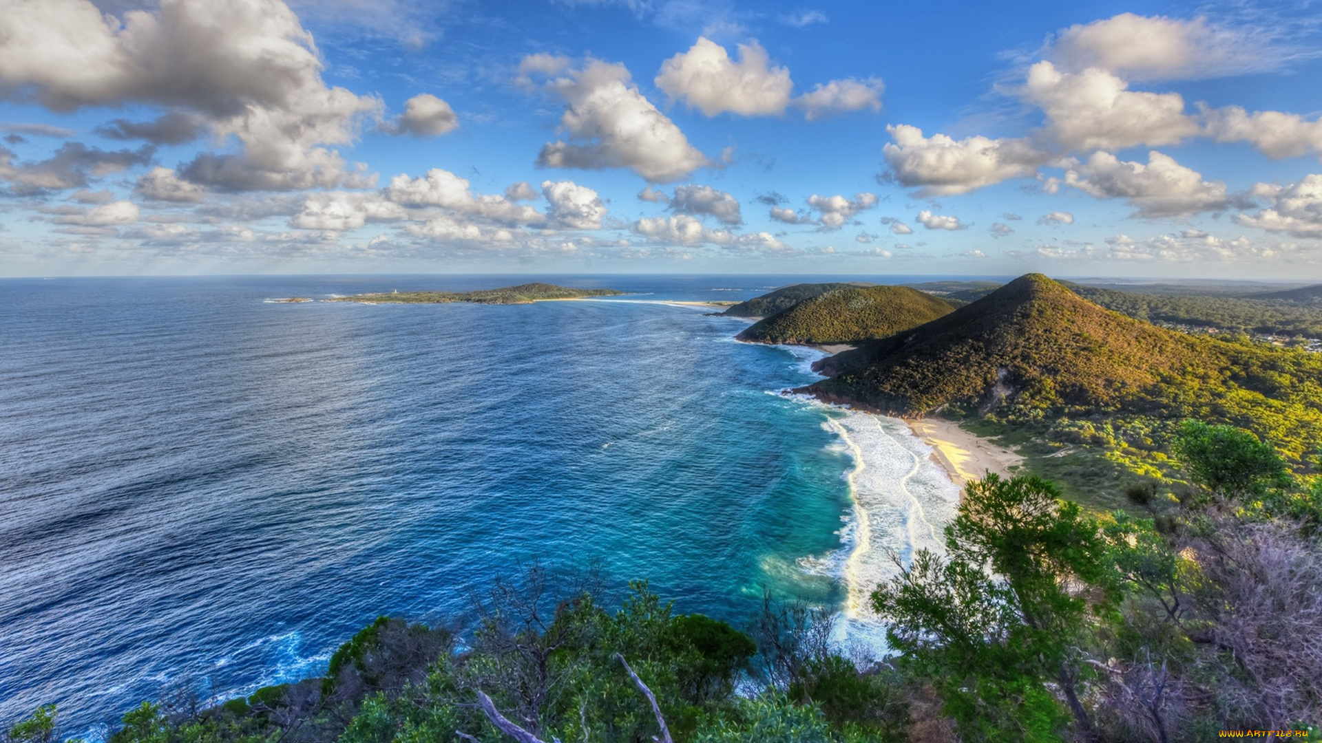 природа, побережье, простор