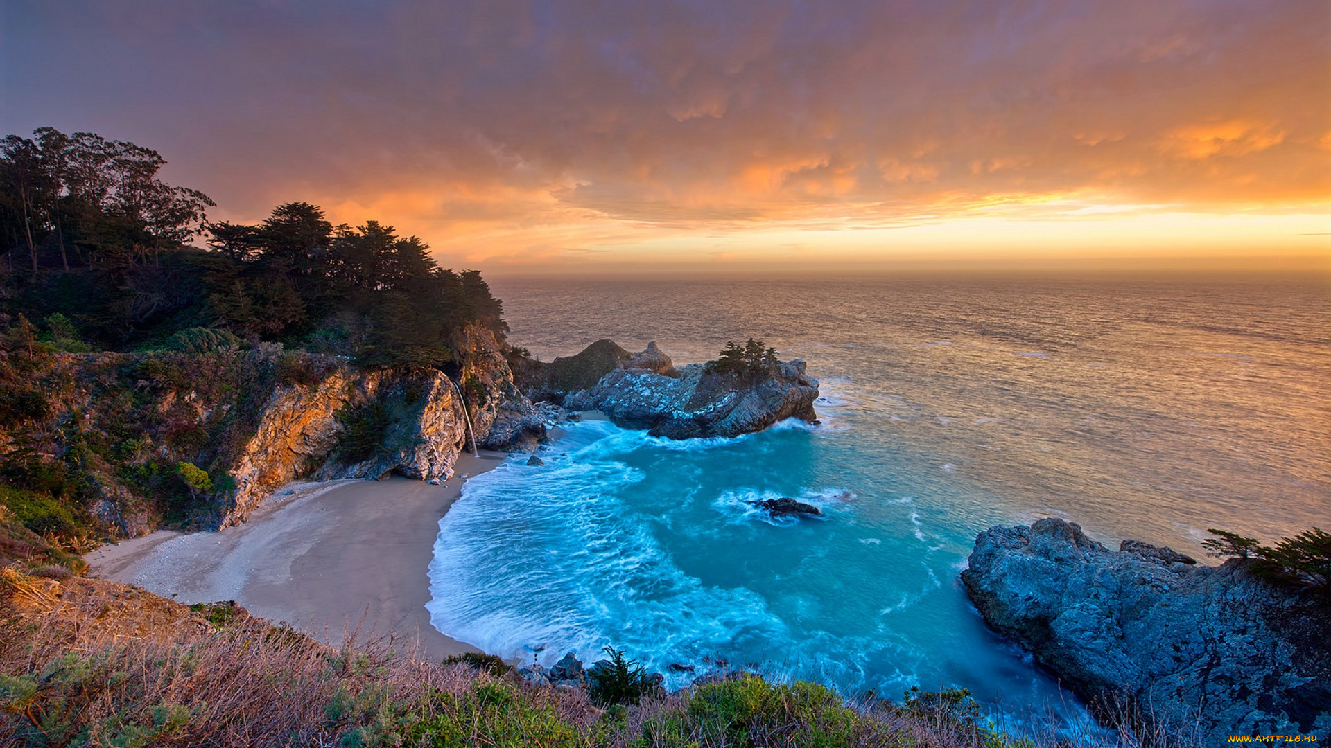 природа, побережье, простор