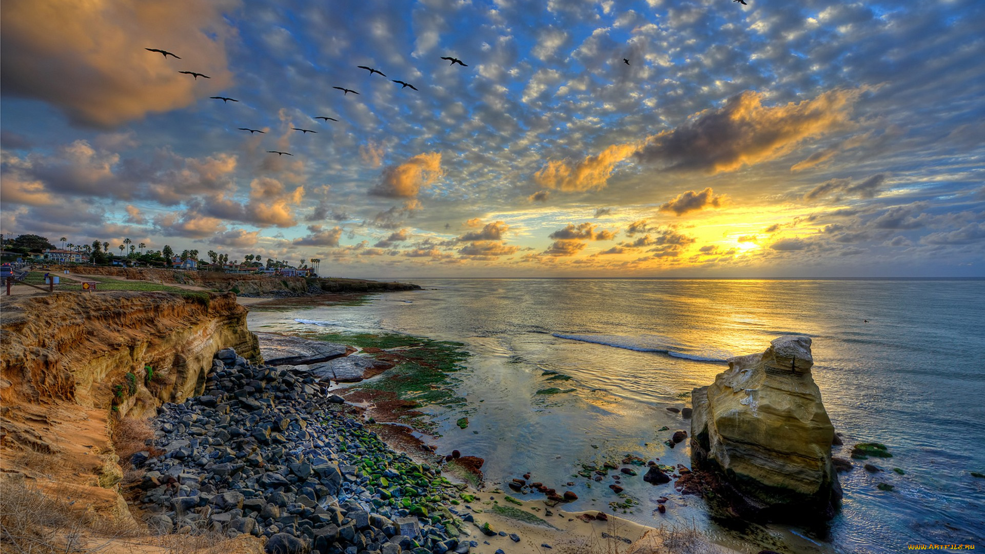 природа, побережье, простор