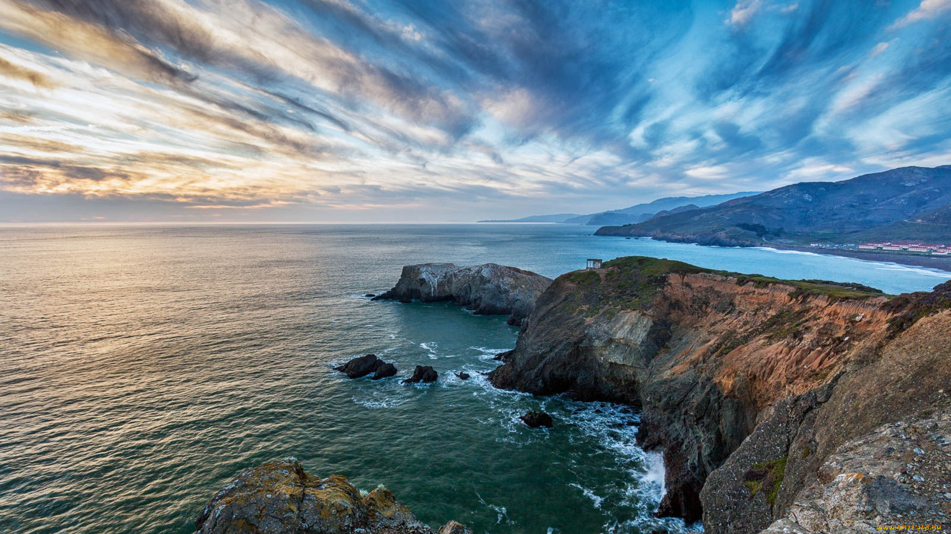 природа, побережье, простор