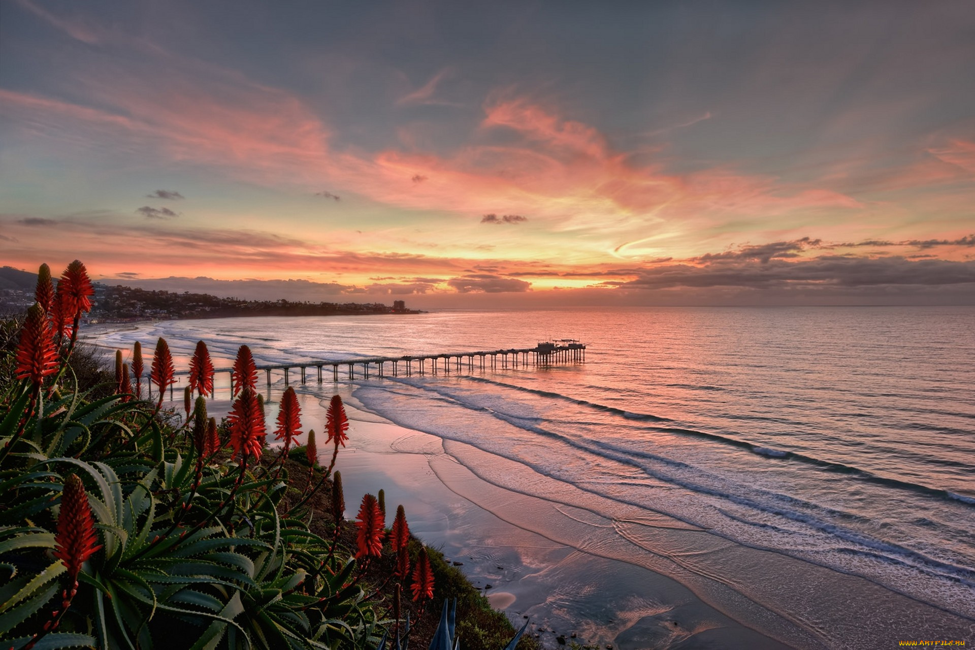 природа, побережье, простор