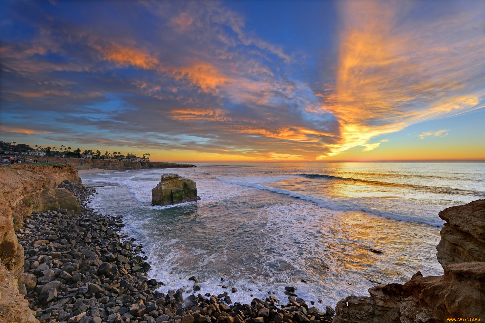 природа, побережье, простор