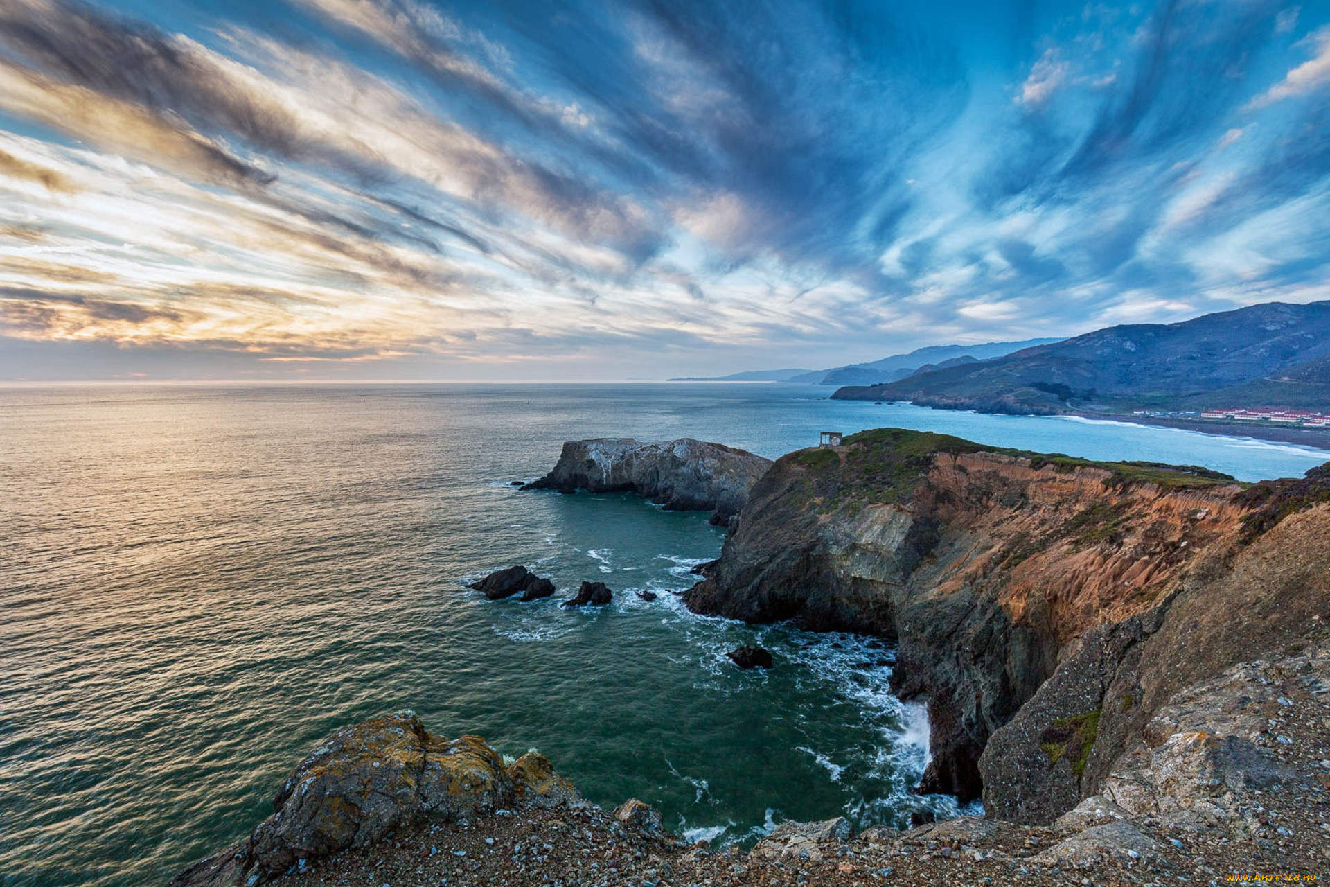 природа, побережье, простор