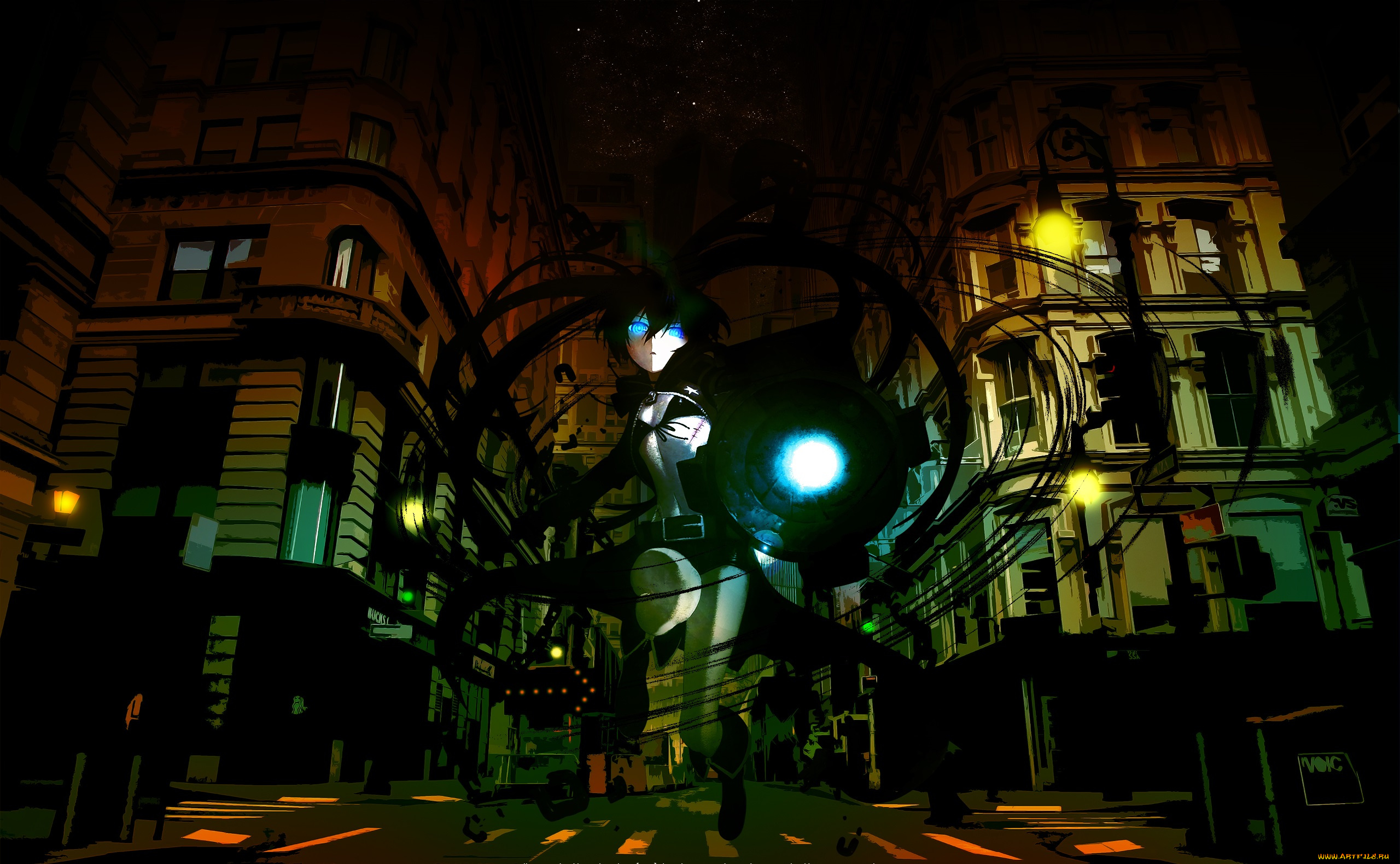 аниме, black, rock, shooter, black, rock, shooter