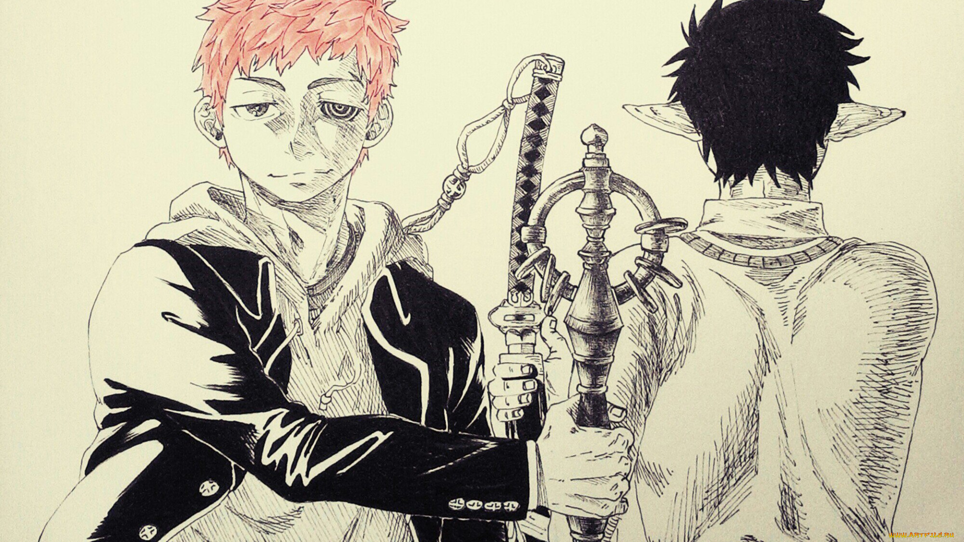 разное, арты, оружие, меч, уши, парни