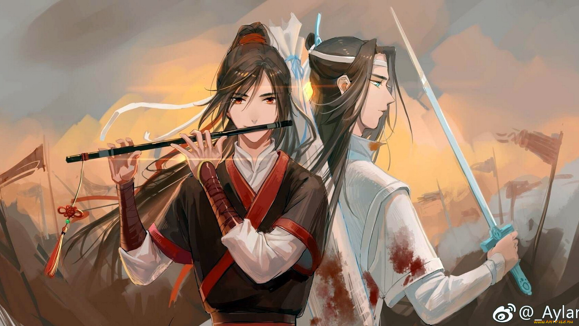 аниме, mo, dao, zu, shi, вэй, усянь, лань, ванцзы, флейта, меч