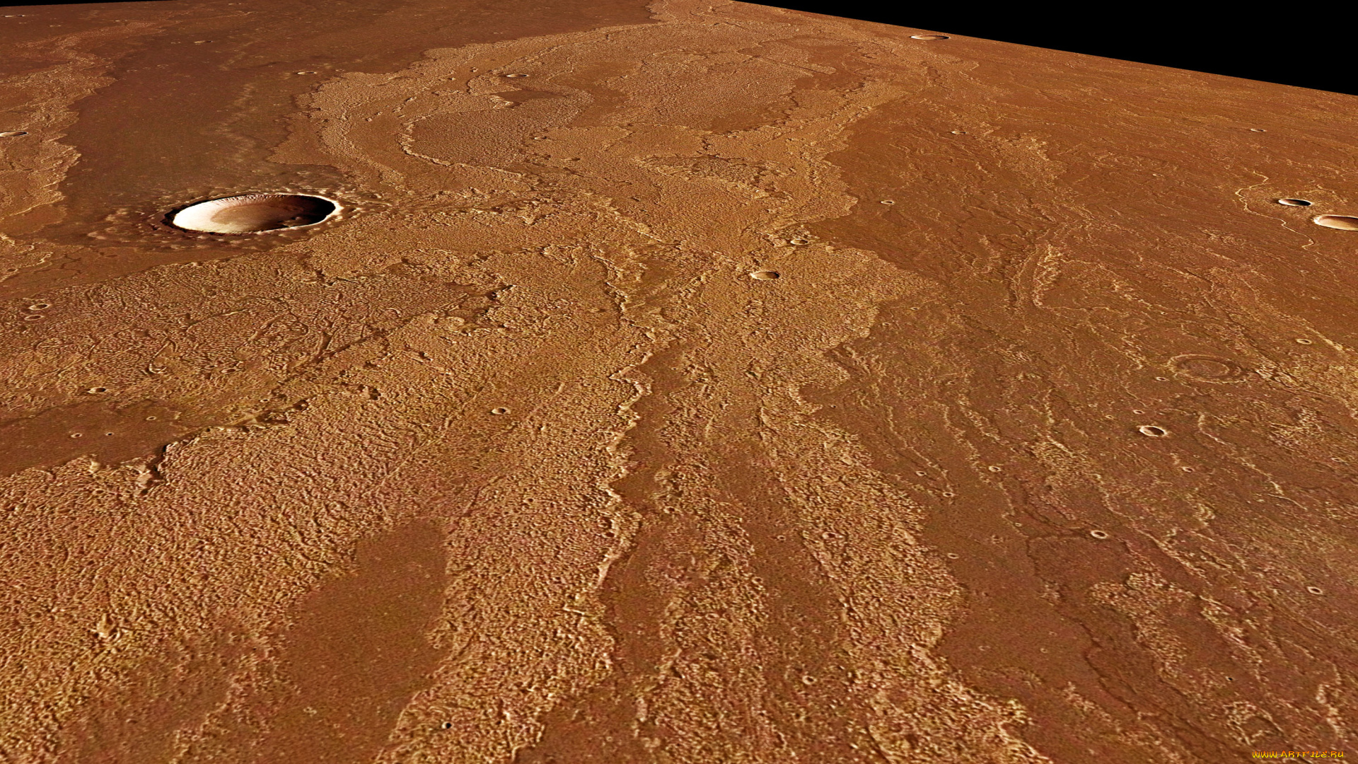 марс, космос, фотография, кратер, бесконечность, путь, вакуум, планета, вселенная, поверхность, грунт, камни, красная, горизонт, пространство, пустыня
