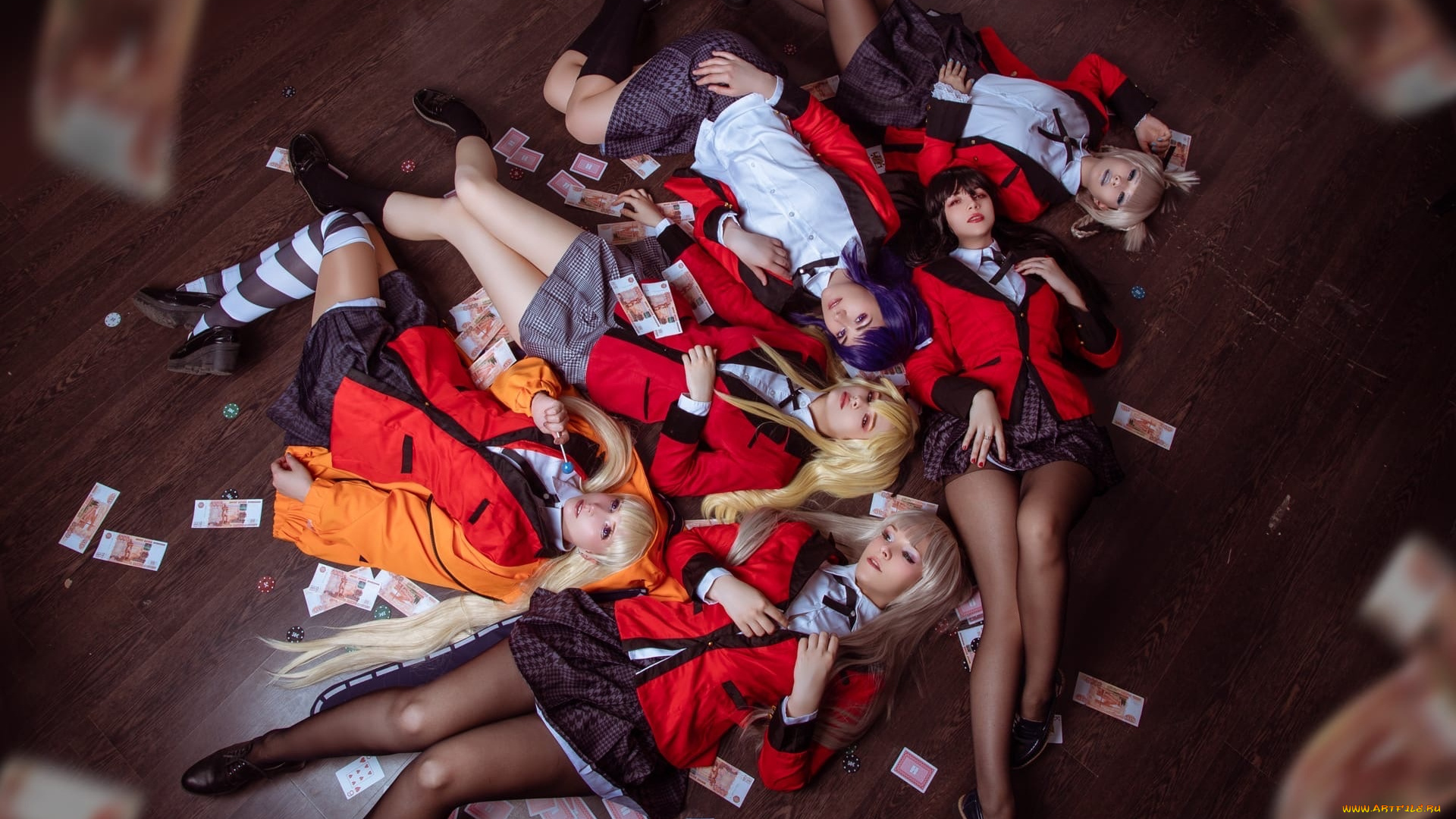 девушки, -, креатив, , косплей, костюмы, образы, пол, деньги, карты