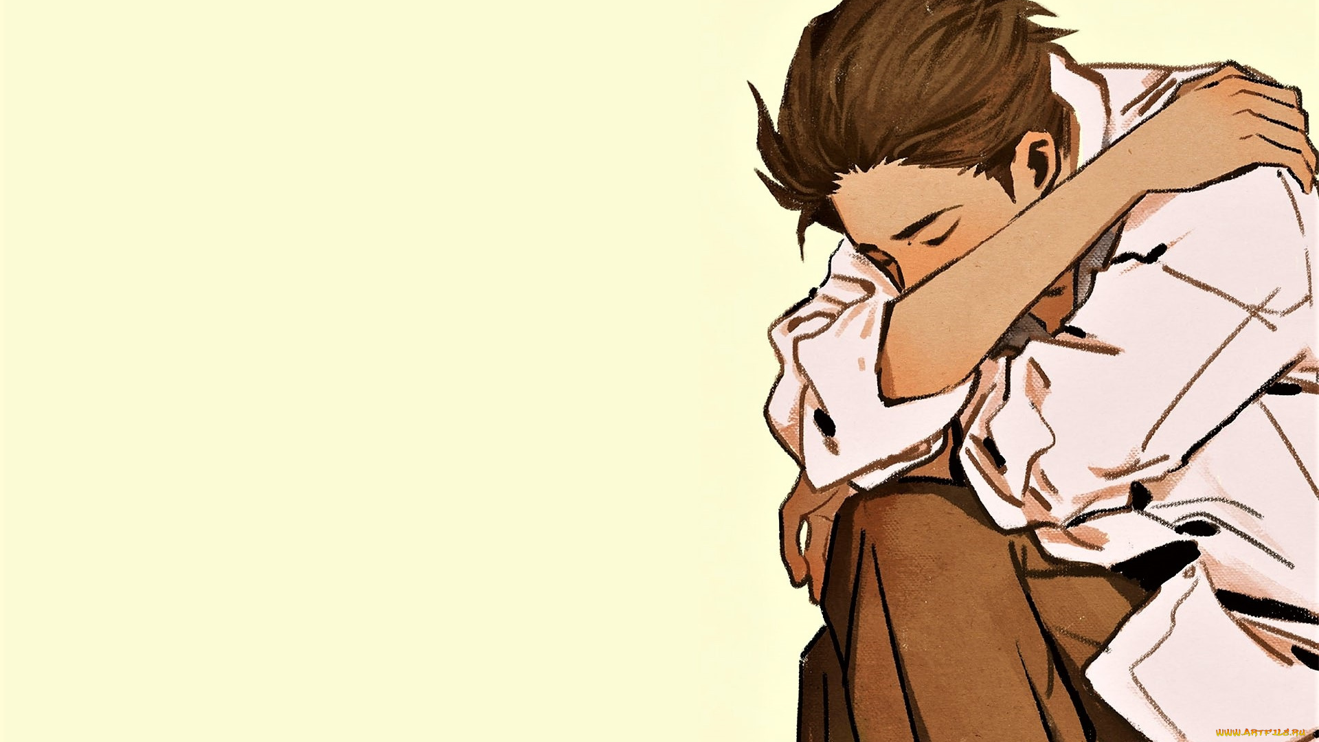 рисованное, люди, ван, ибо, поза