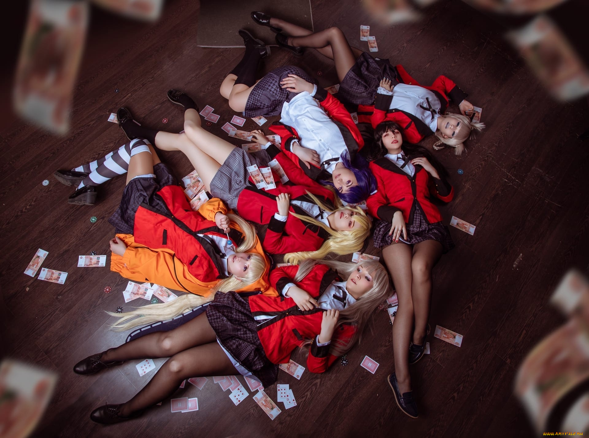 девушки, -, креатив, , косплей, костюмы, образы, пол, деньги, карты