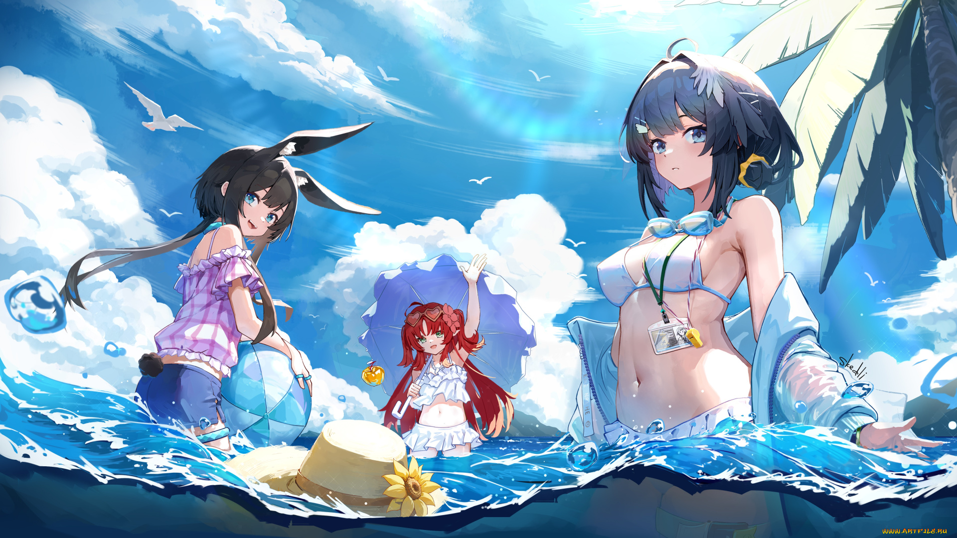 аниме, arknights, amiya, myrtle, tagme, skedli