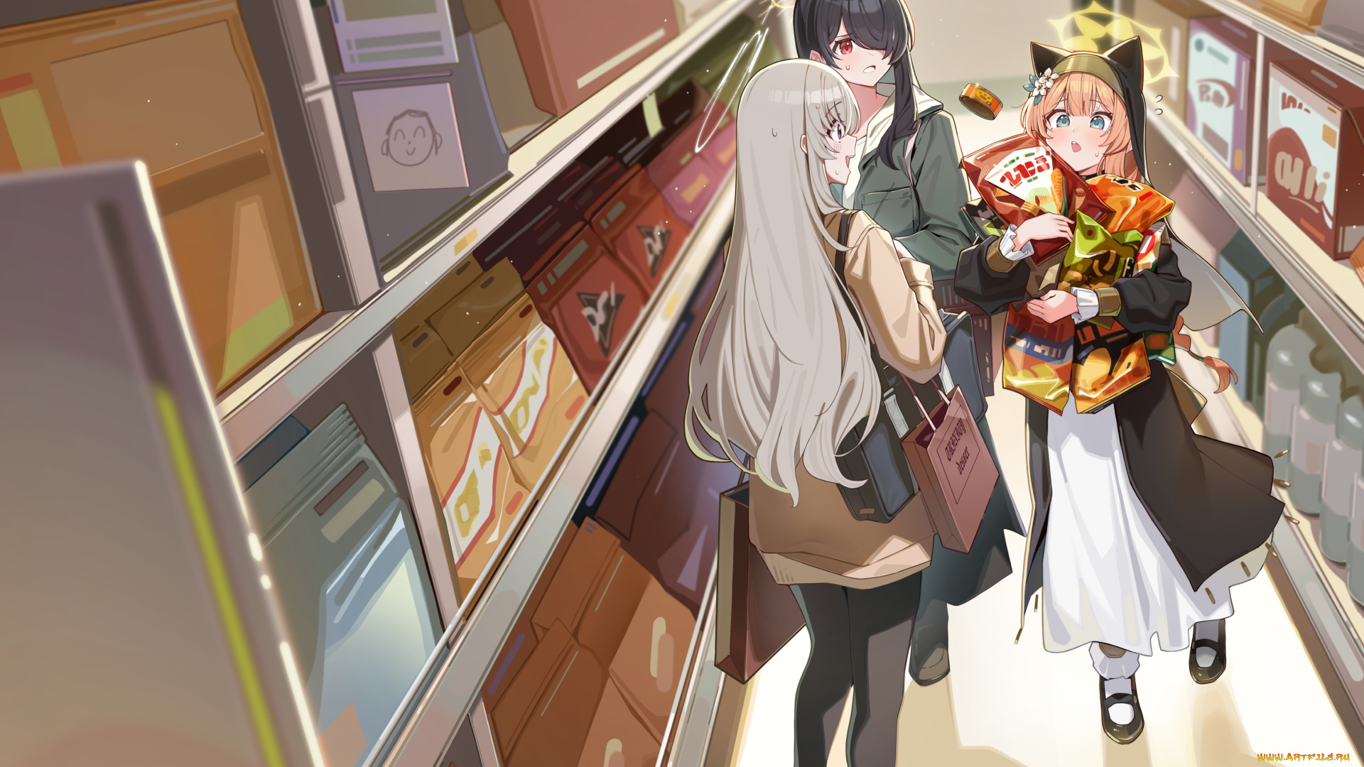 аниме, blue, archive, blue, archive, iochi, mari, utazumi, sakurako, wakaba, hinata, muo, muojjang, 0929