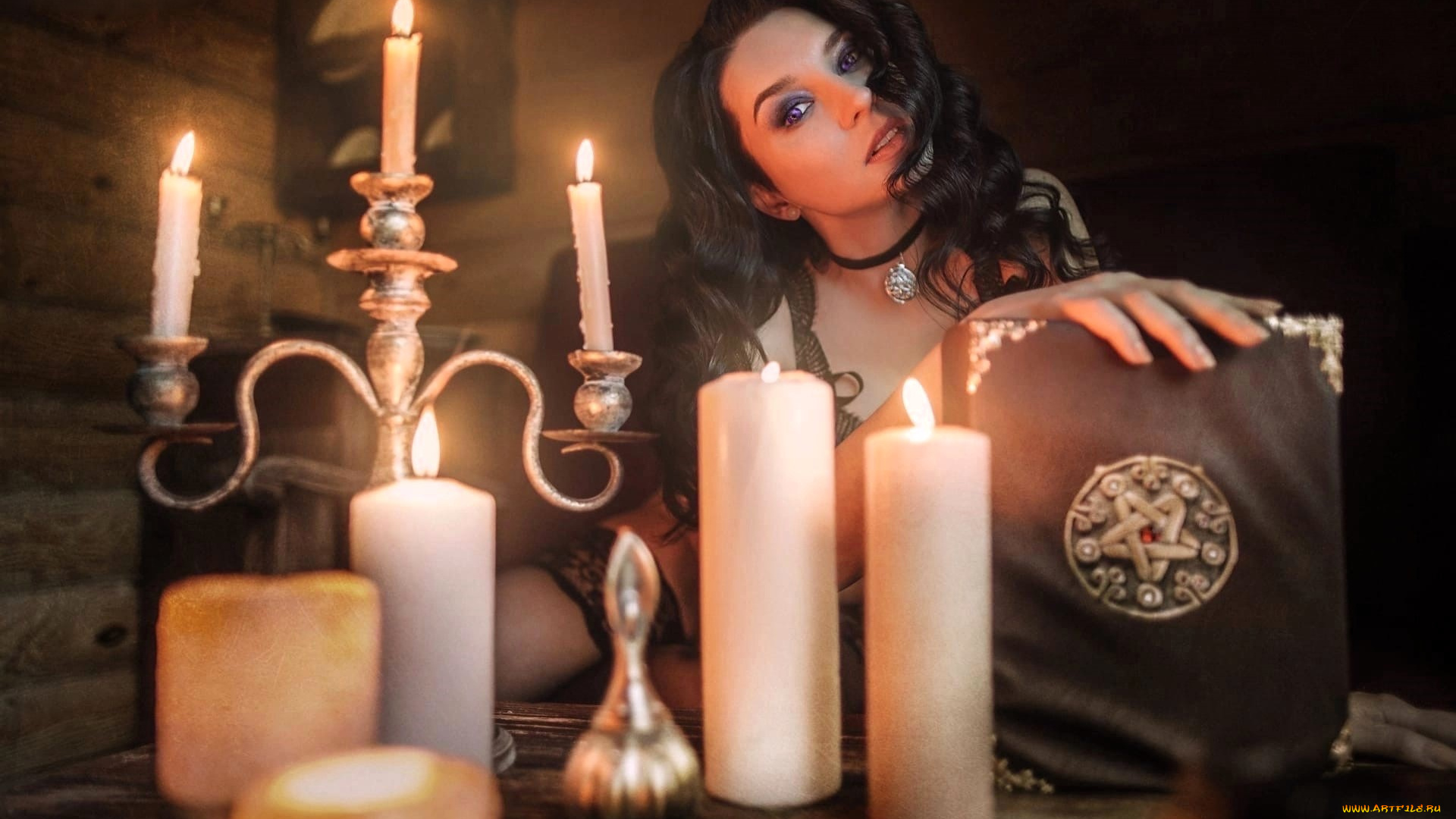 девушки, анна, шаховская, образ, косплей, ведьма, книга, свечи