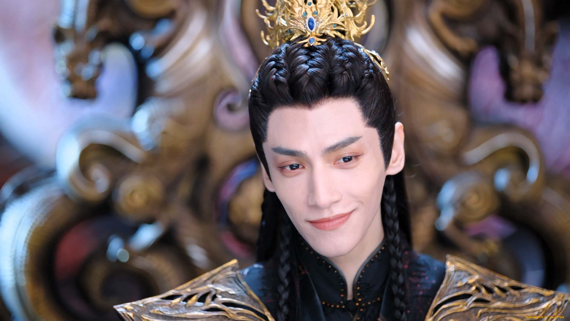 кино, фильмы, till, the, end, of, the, moon, парень, лицо, украшения, улыбка, броня, трон