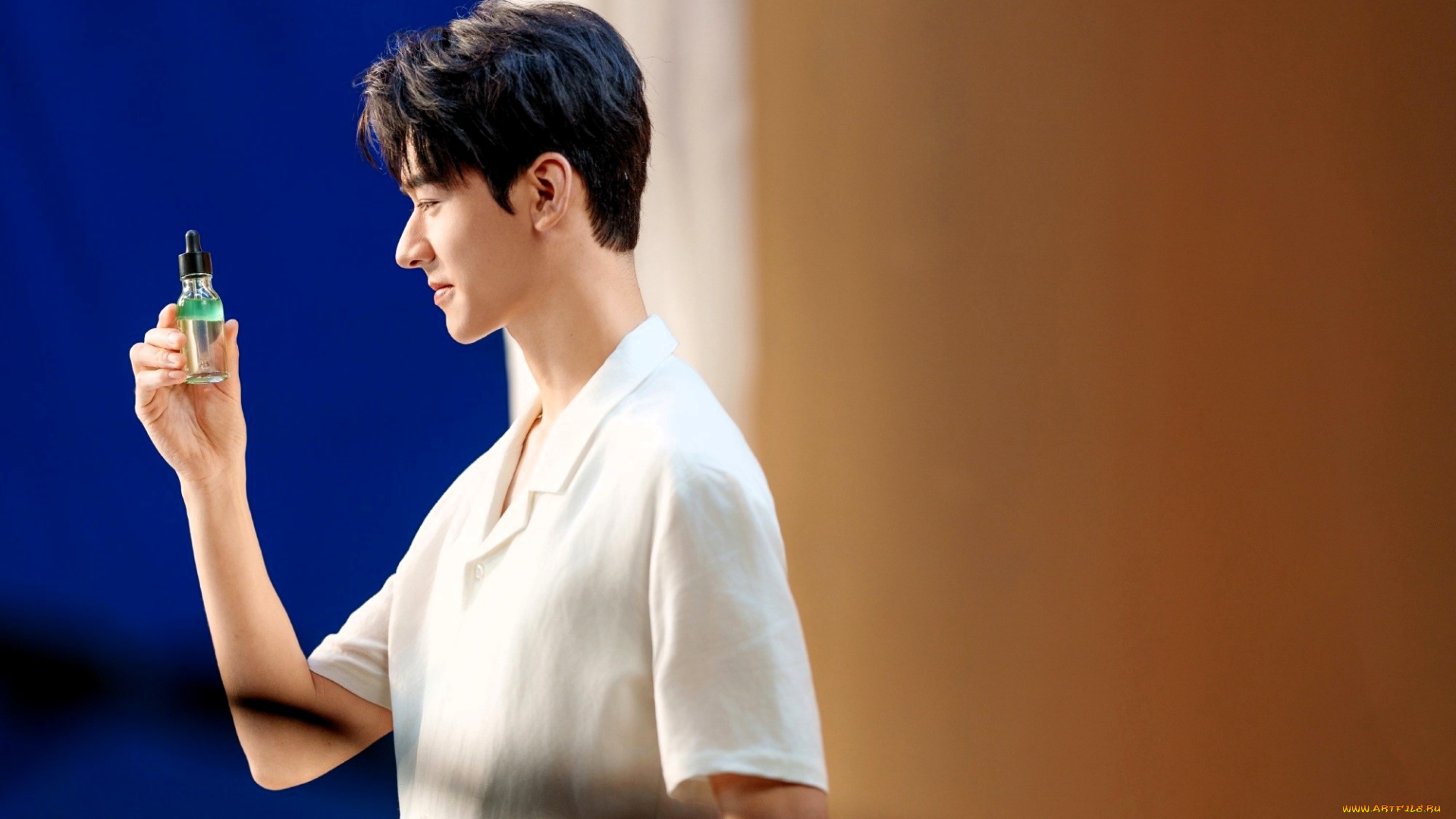 мужчины, gong, jun, |, simon, gong, актер, рубашка, флакон, улыбка