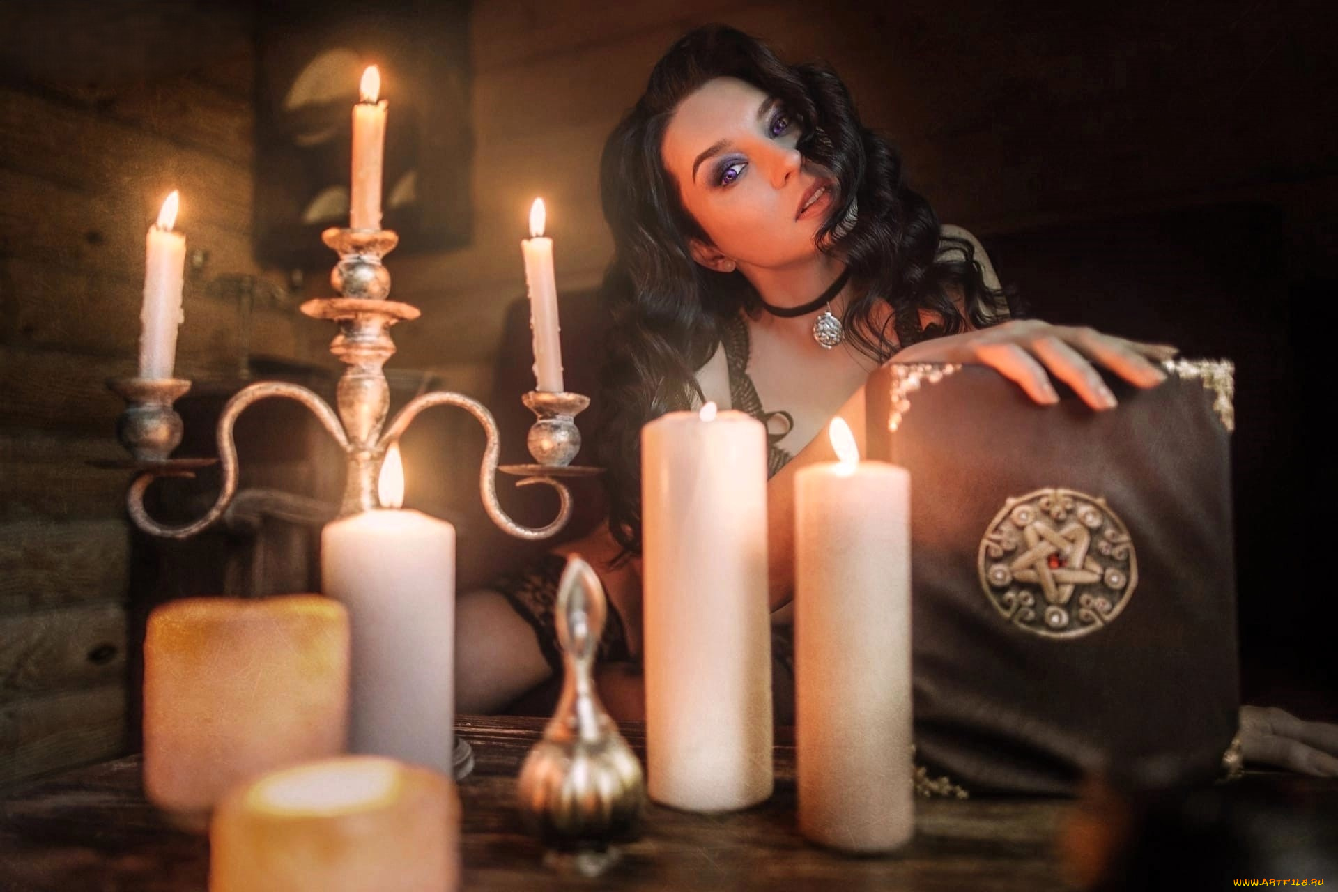 девушки, анна, шаховская, образ, косплей, ведьма, книга, свечи