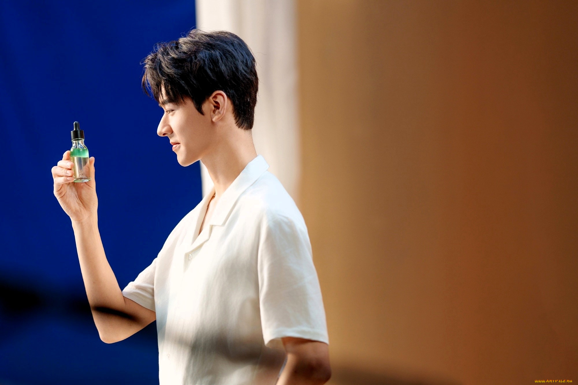 мужчины, gong, jun, |, simon, gong, актер, рубашка, флакон, улыбка