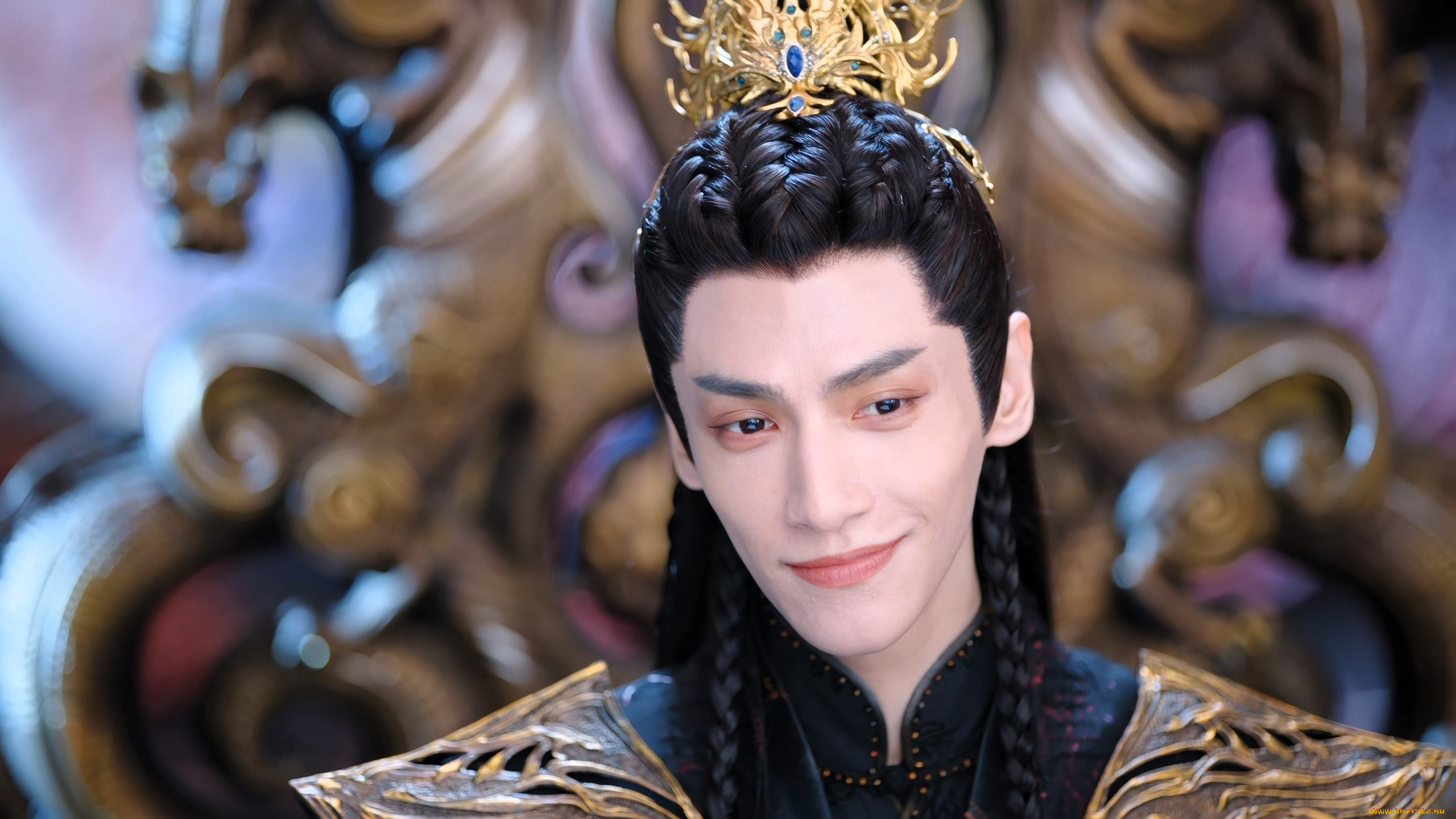 кино, фильмы, till, the, end, of, the, moon, парень, лицо, украшения, улыбка, броня, трон