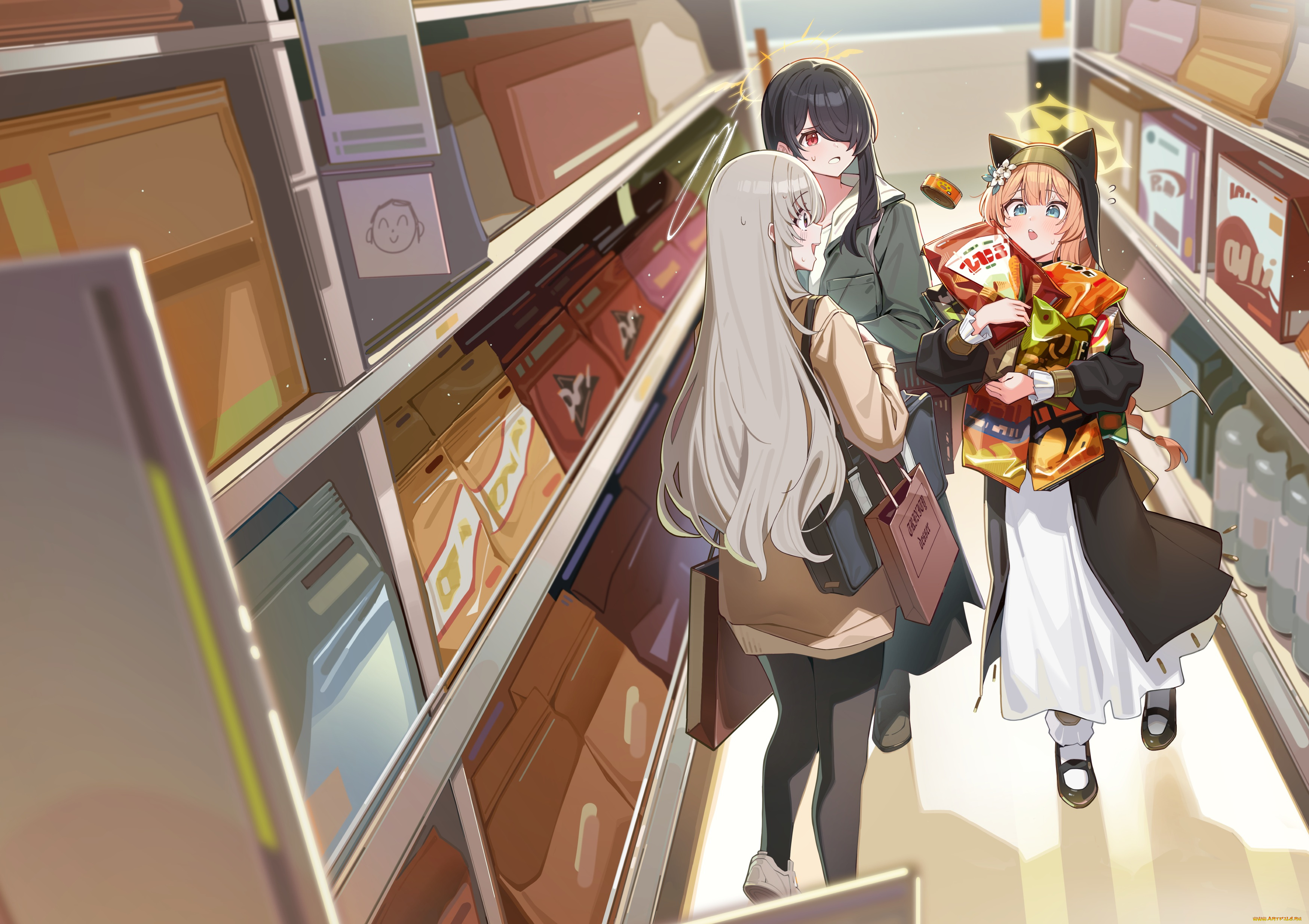 аниме, blue, archive, blue, archive, iochi, mari, utazumi, sakurako, wakaba, hinata, muo, muojjang, 0929