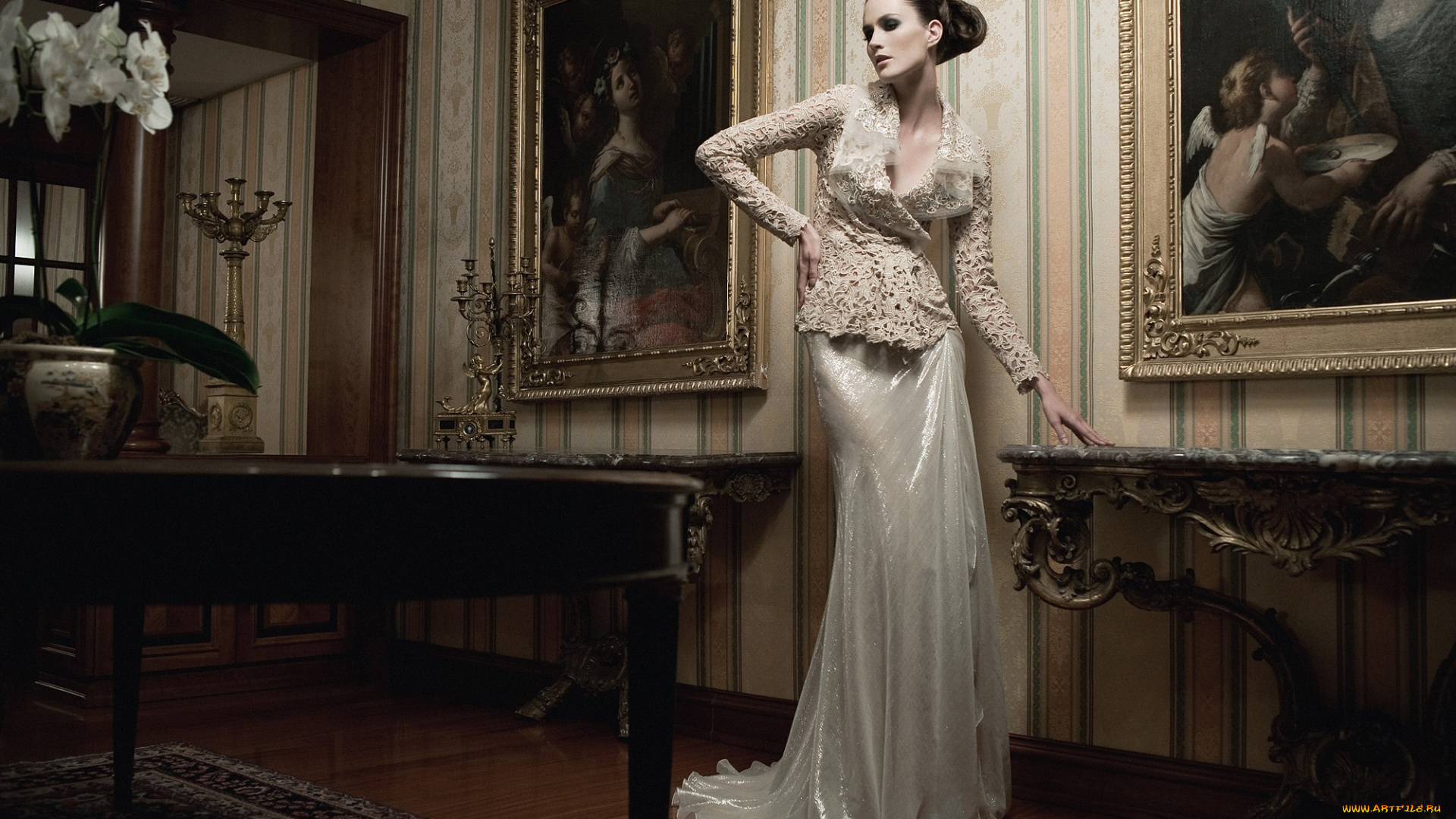 -Unsort, Брюнетки, Шатенки, девушки, unsort, брюнетки, шатенки, винтаж, ретро, платье